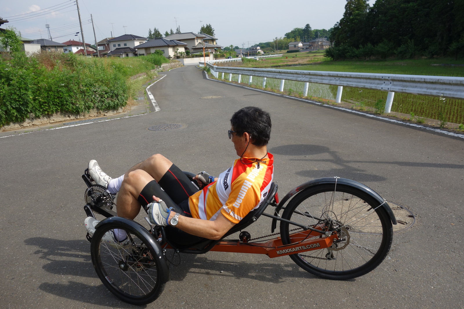 Recumbent Trike climbs up Fudo-pass