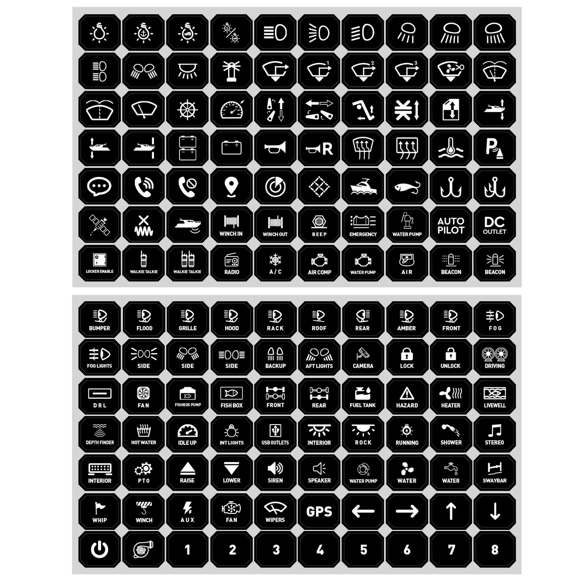 MICTUNING 140PCS Switch Panel Stickers for P1s P1s-X P1B 6/8/12