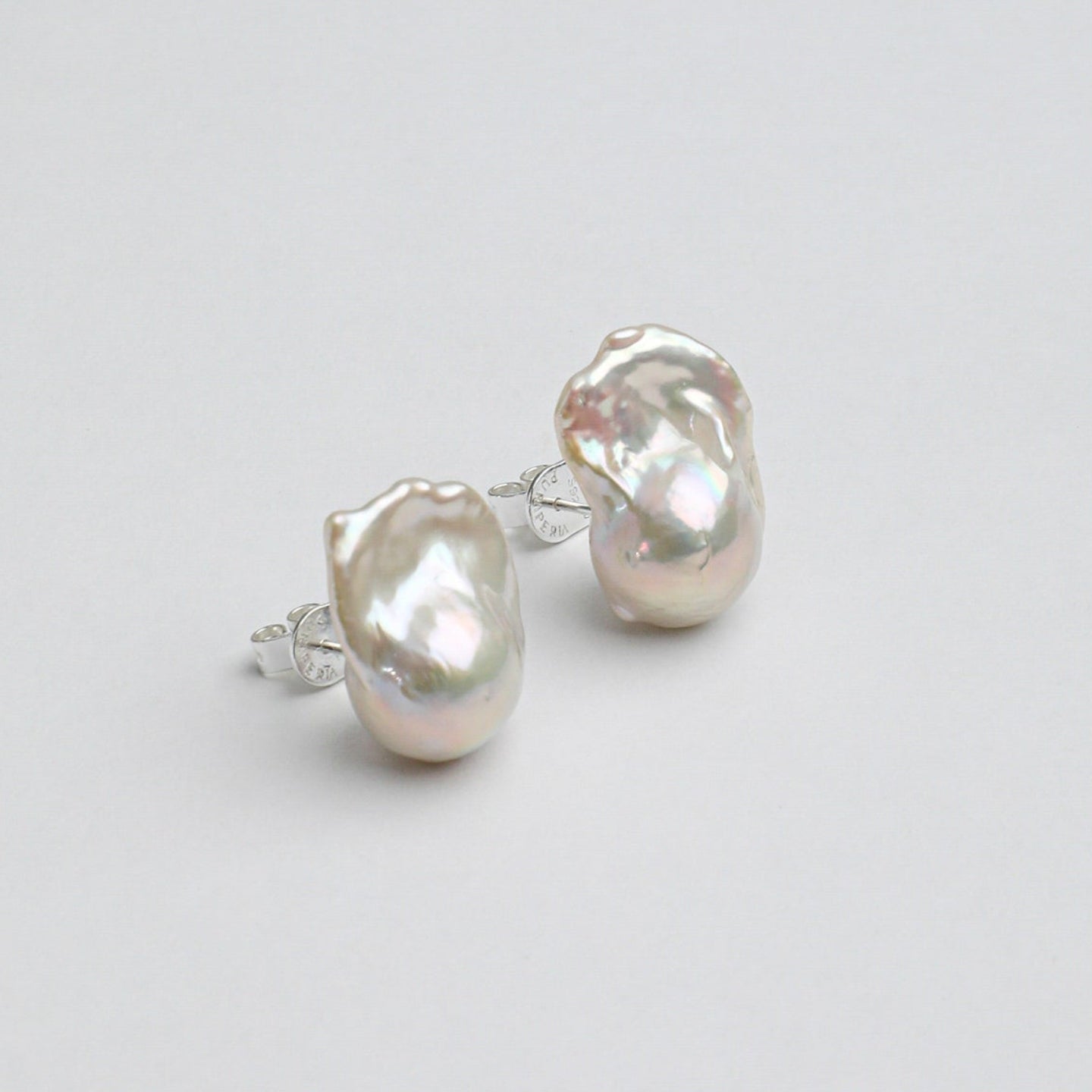PURAPERLA 天然バロック淡水パール ピアス｜約2㎝ 大粒｜K925シルバー