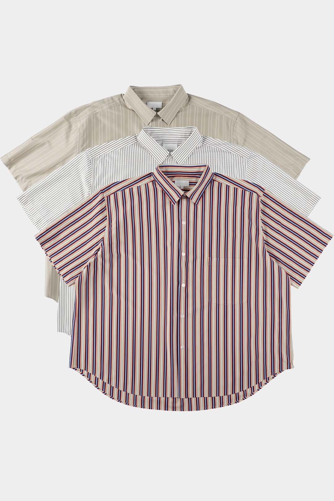 KANEMASA PHIL.】46G Atmosphere Stripe S/S Shirt – Mo