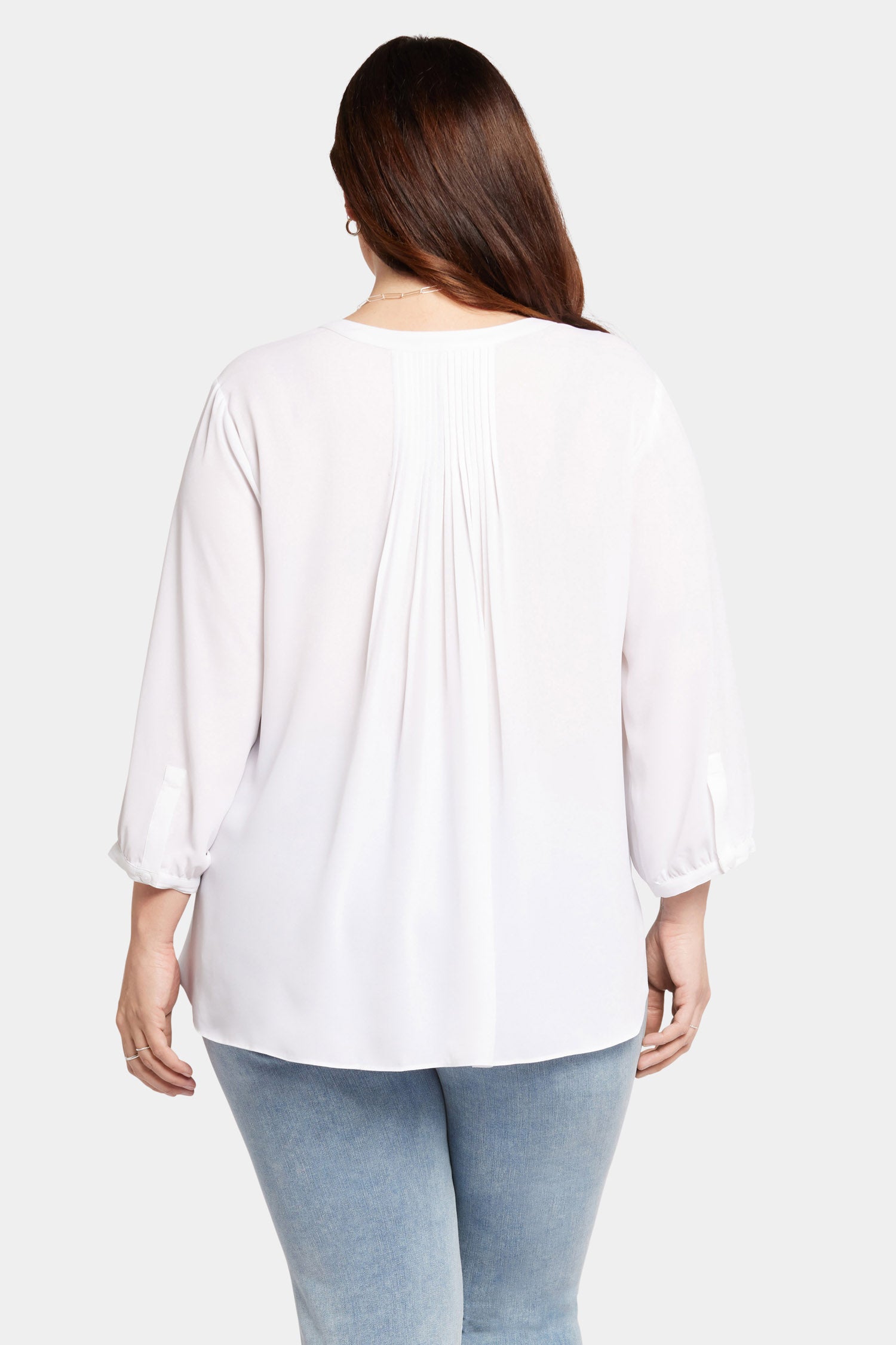 Pintuck Blouse In Plus Size - Optic White White | NYDJ