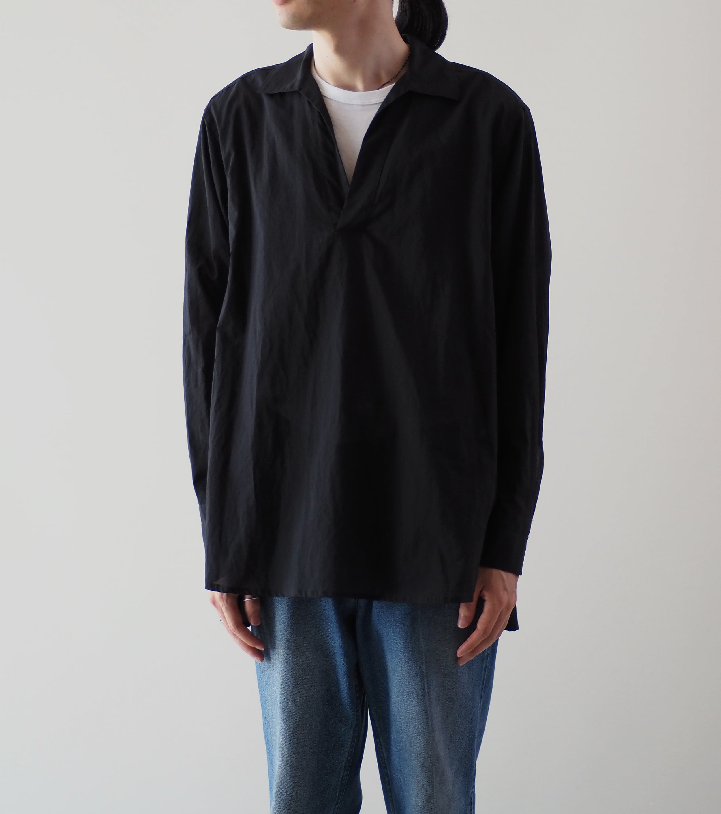 MAATEE＆SONS プル オーバー シャツ , Black – Navyblue