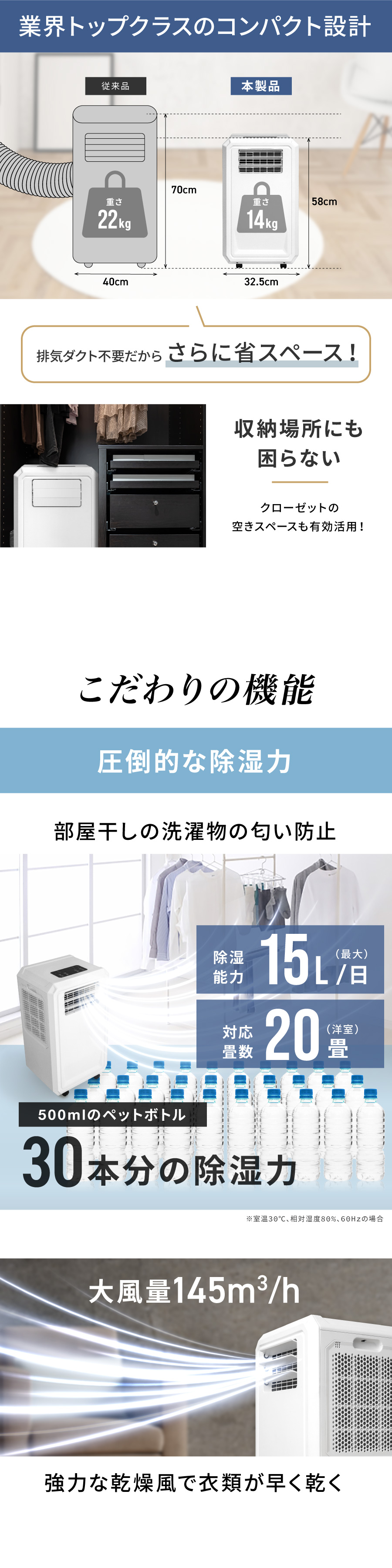 スポットクーラー ハイブリッド式 3way 冷風 除湿 送風 工事不要 家庭