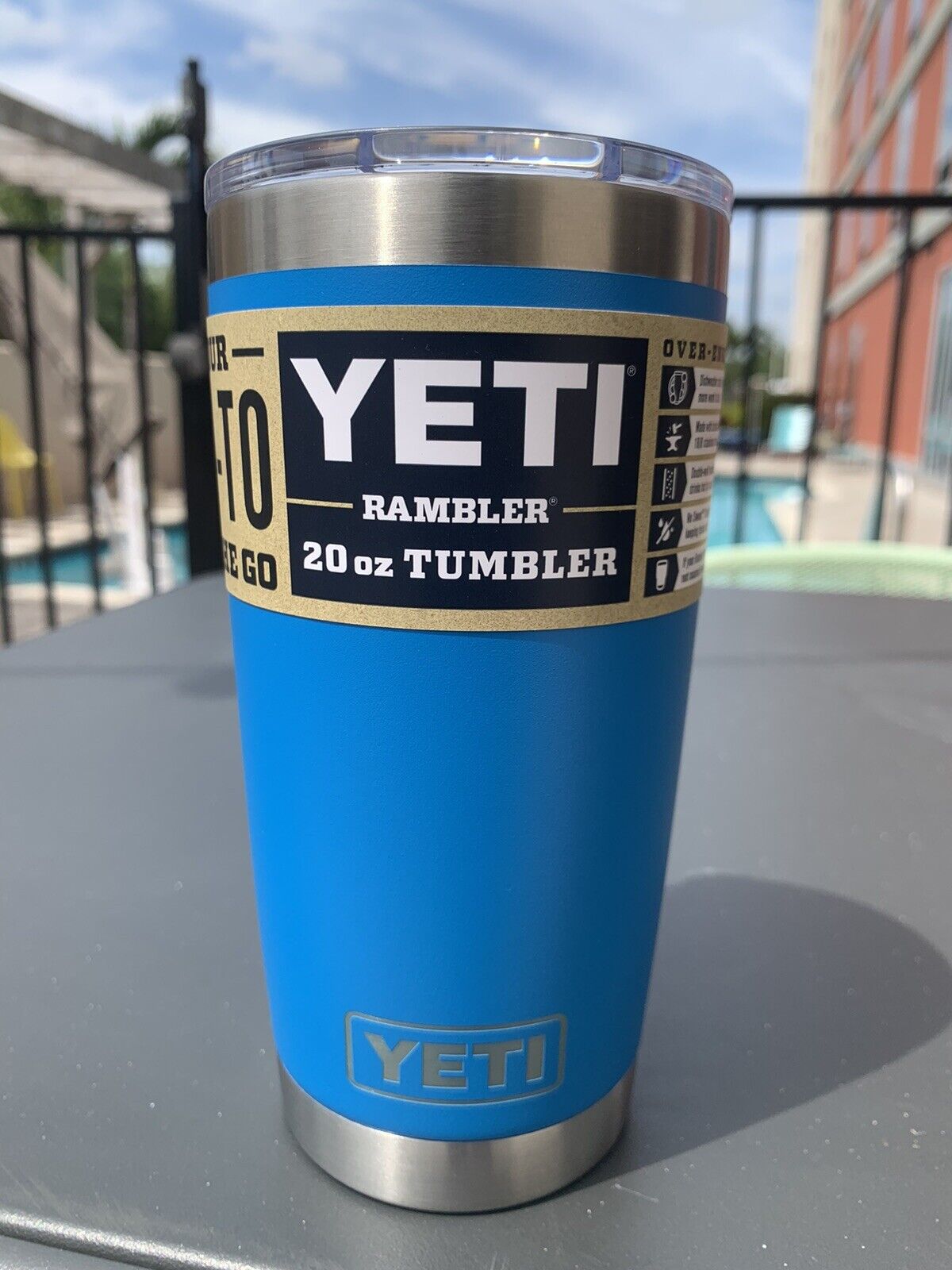 Yeti Rambler 20oz Tumbler with Magslider Lid Big Wave Blue – Oasis