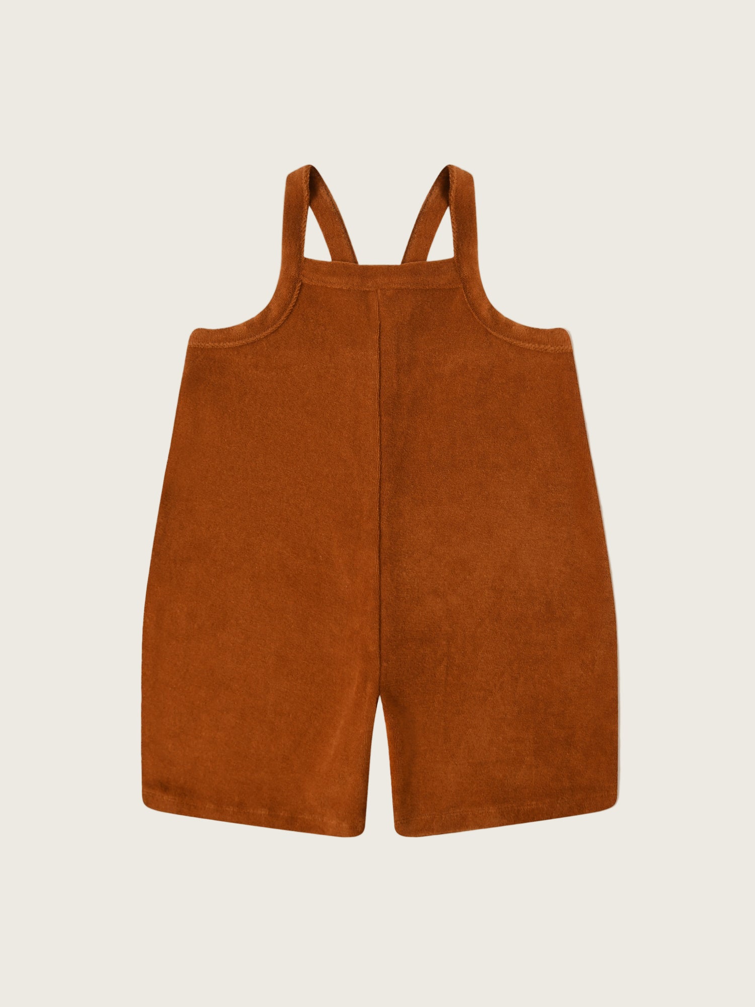 Terracotta Terry Cropped Dungarees | Organic Zoo