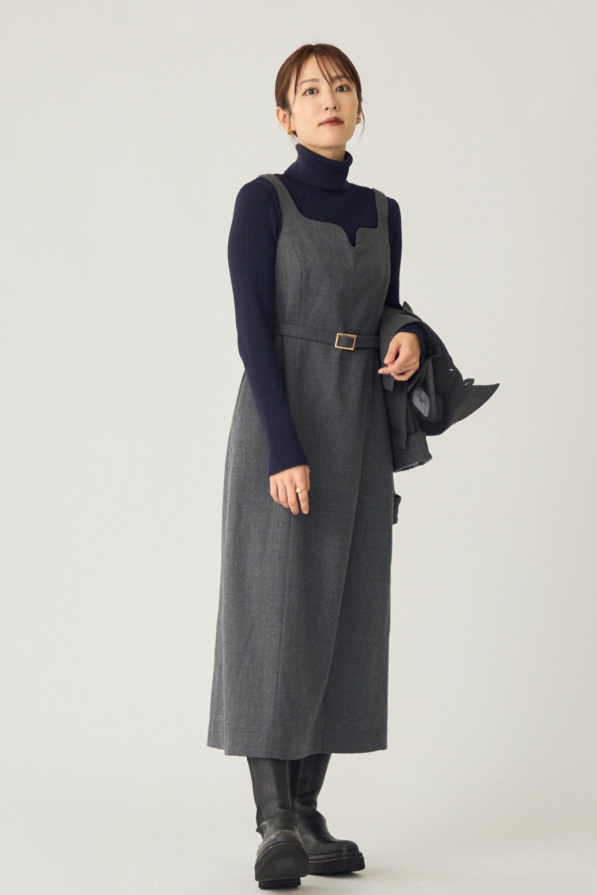 Wool jumper skirt (Heather gray) – Audire