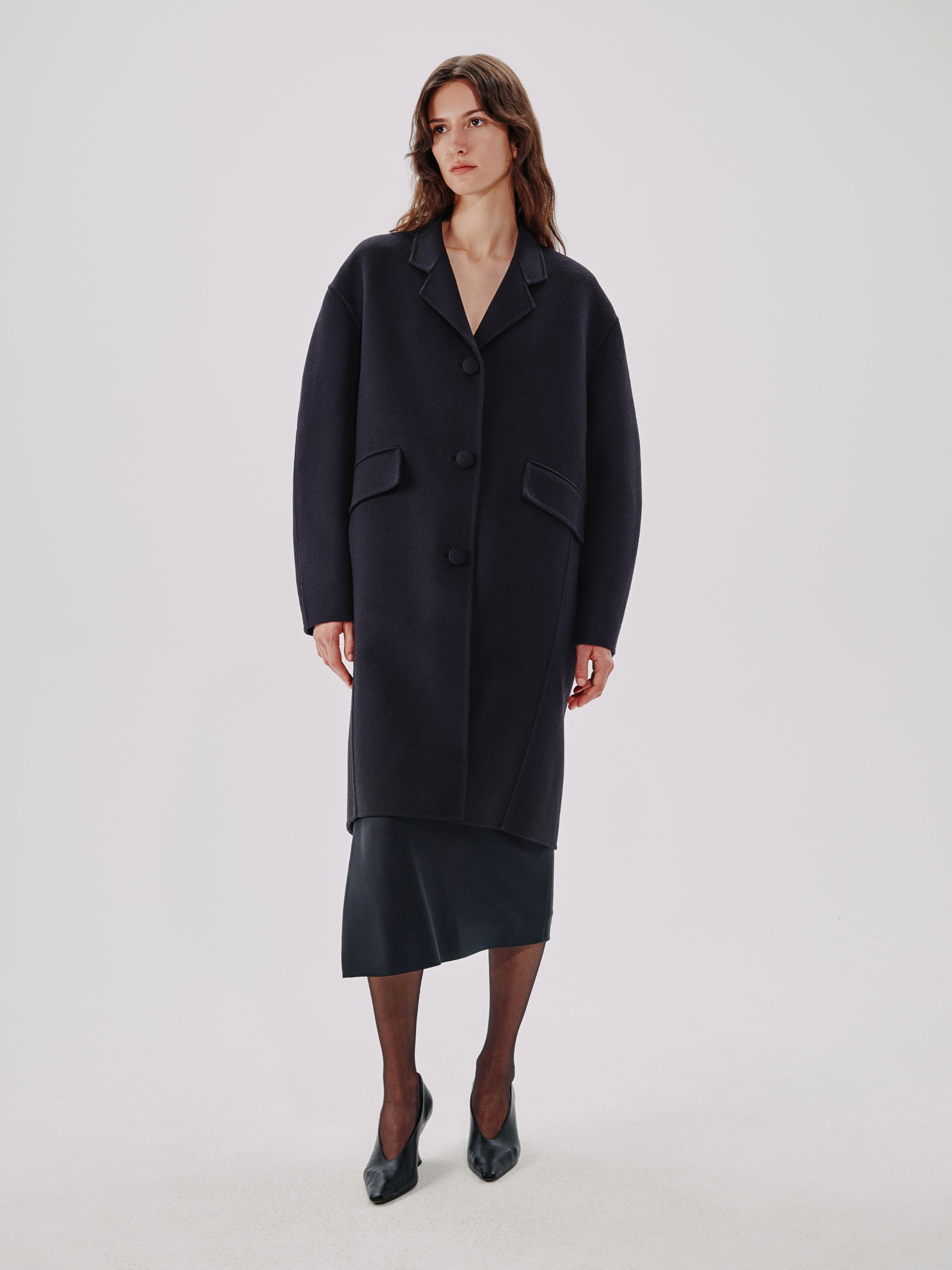 Cocoon Coat Long | Black – Another Tomorrow