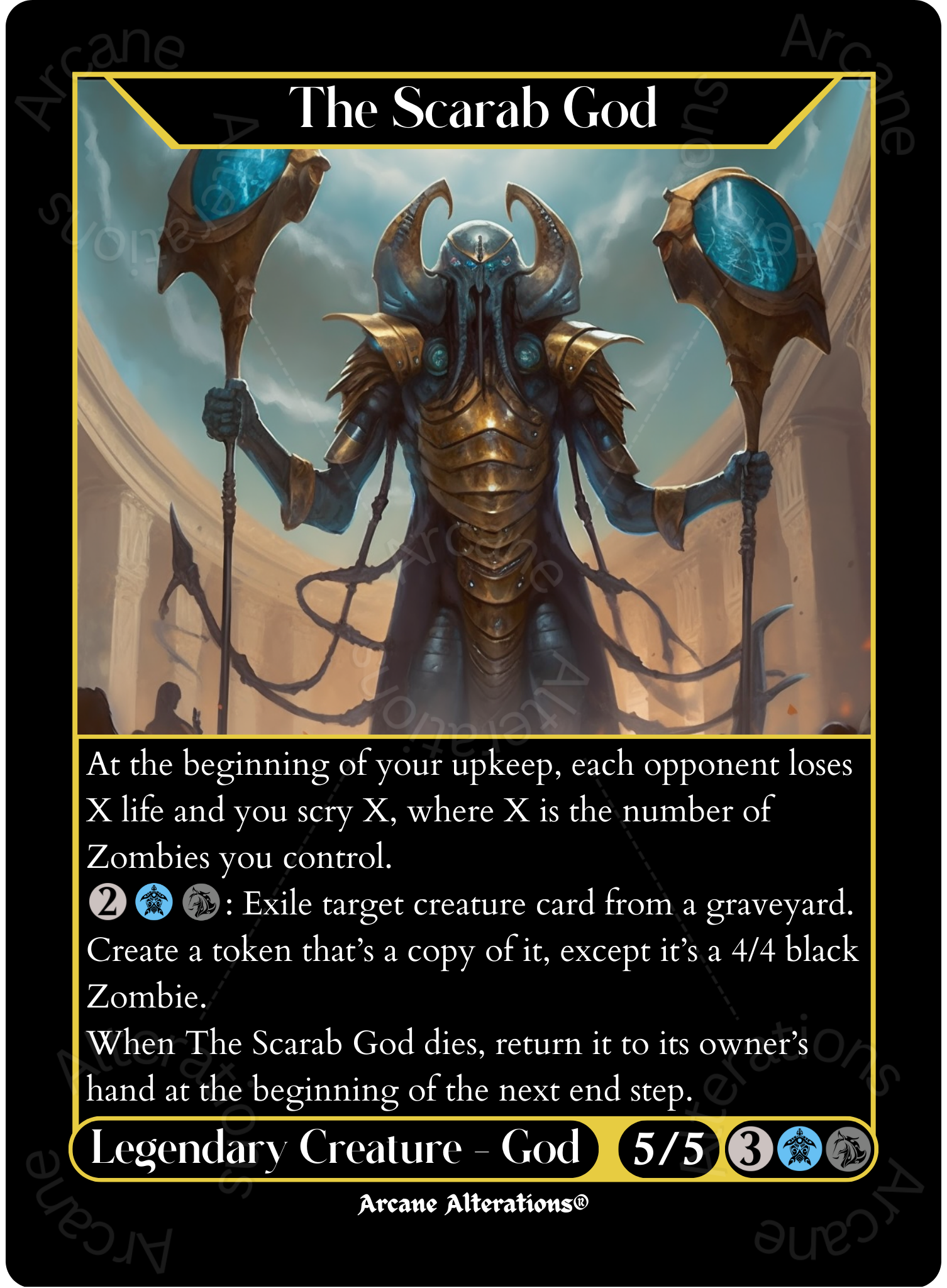 The Scarab God - High Quality Altered Art Custom Proxy Cards