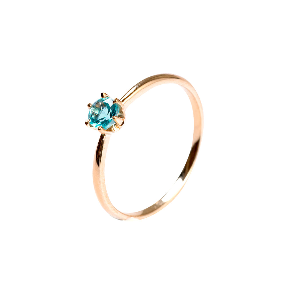 グリーンアパタイト 6本爪リング 指輪 レディース K10 10金