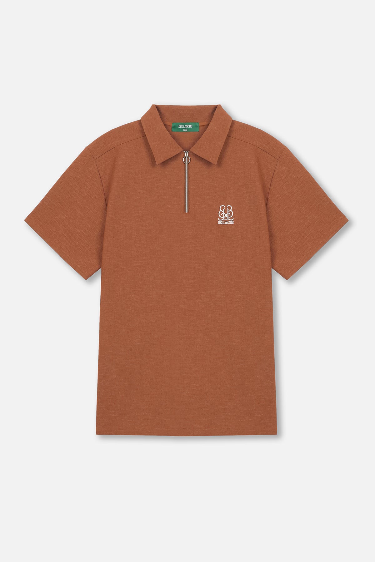 EMBLEM DRY STRETCH SS ZIP POLO SHIRT - ORANGE – BELLMORE