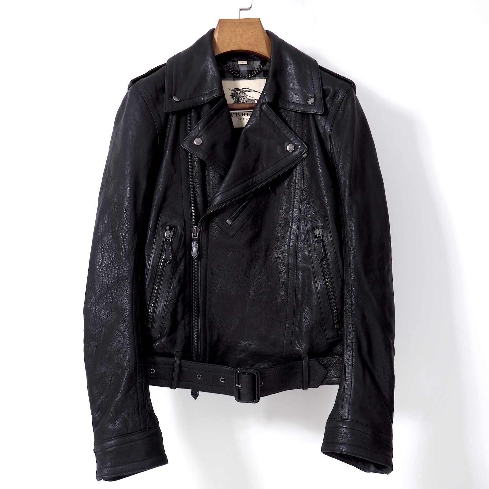 バーバリー BURBERRY ラムスキン レザー ダブル ライダース ジャケット
