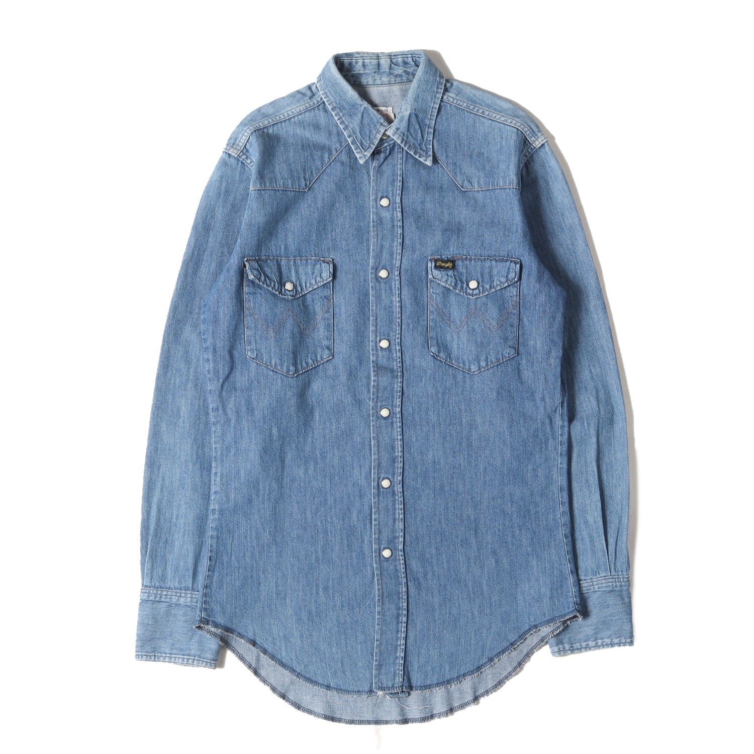 70s 27MW 白タグ デニム ウエスタンシャツ(USA製) - ブランド古着の