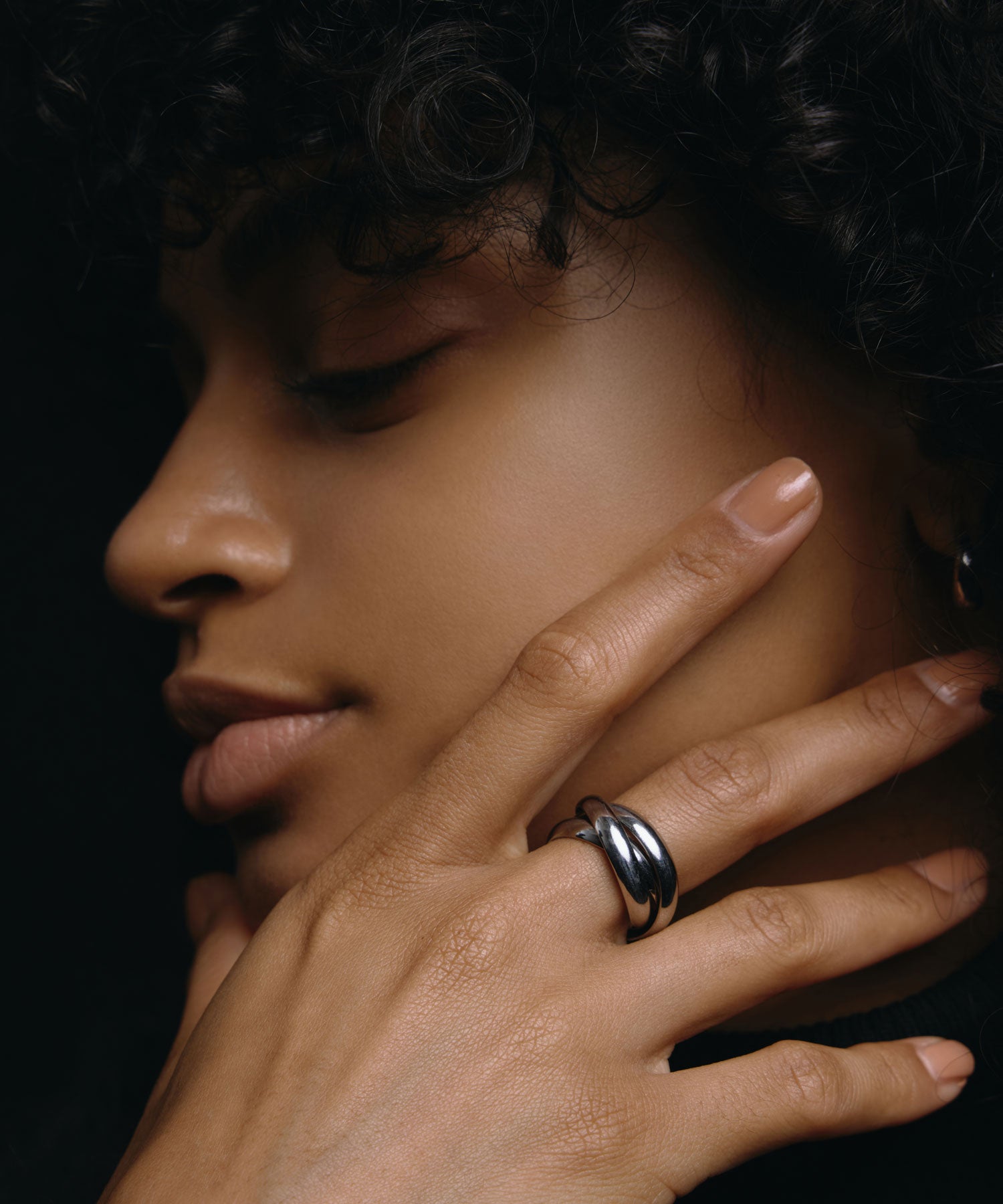 シルバー]トリプルウェブリング