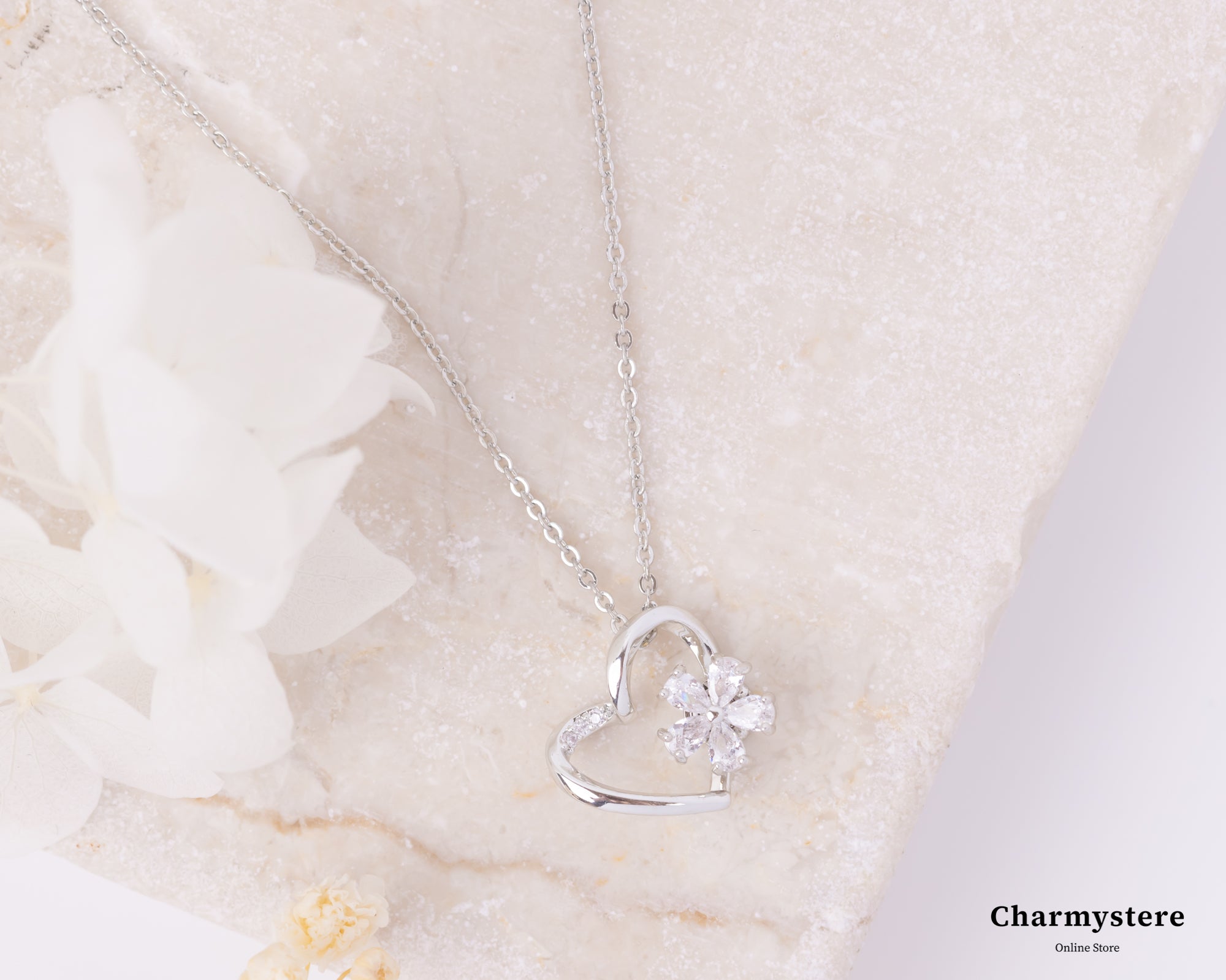 ハートフラワーネックレス｜Charmystere｜シャルムステリア｜人気