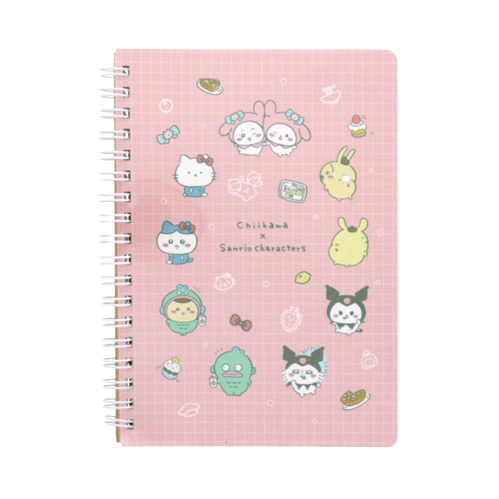 ちいかわ×サンリオキャラクターズ WリングノートB6（ピンク） | ちい