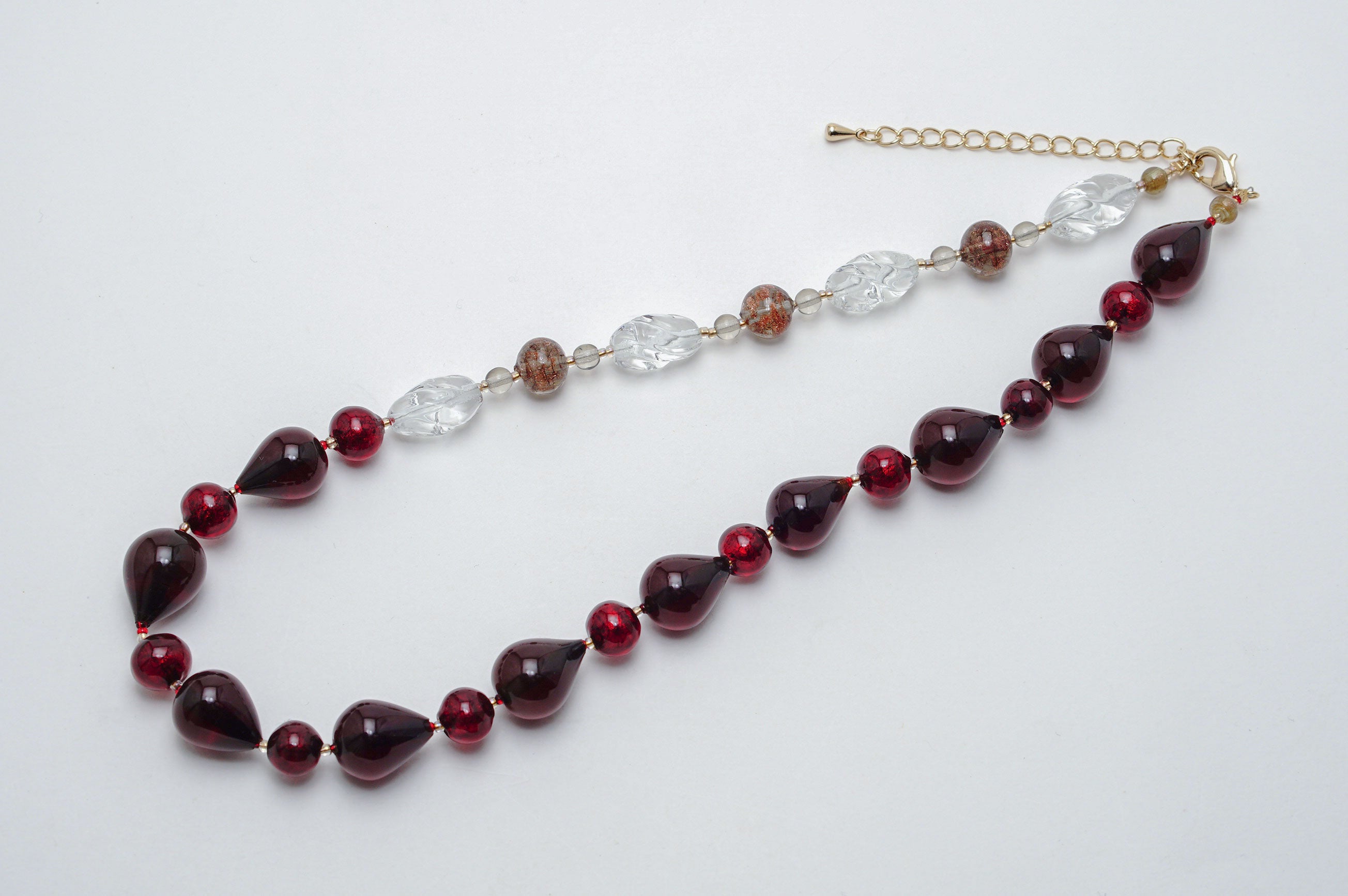 Necklace 「Yarazu no Ame」Rosso〈ベネチアンガラスビーズ