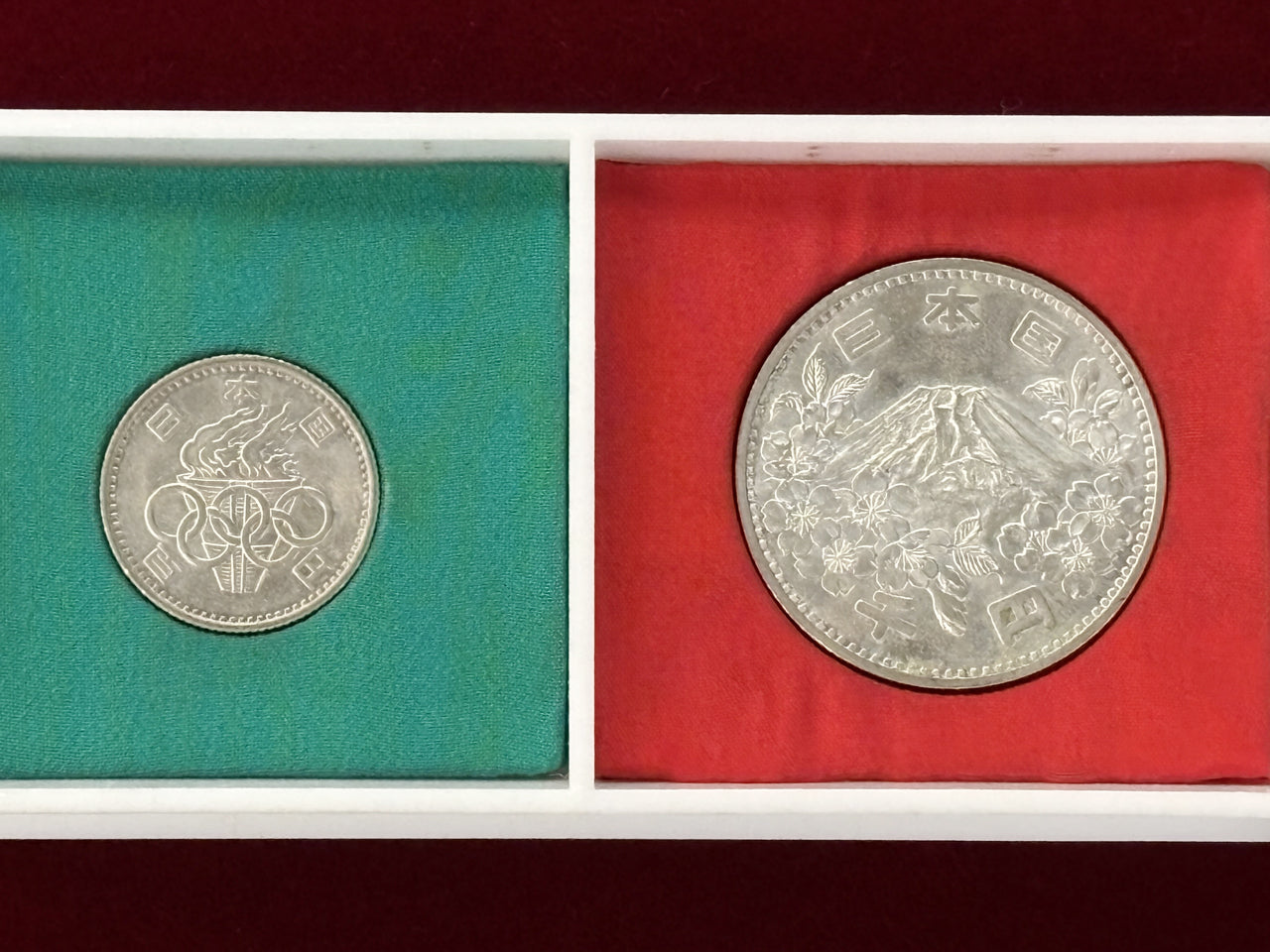 Japan] 1964 Tokyo Olympics Commemorative Silver Coin Set of 2 1964