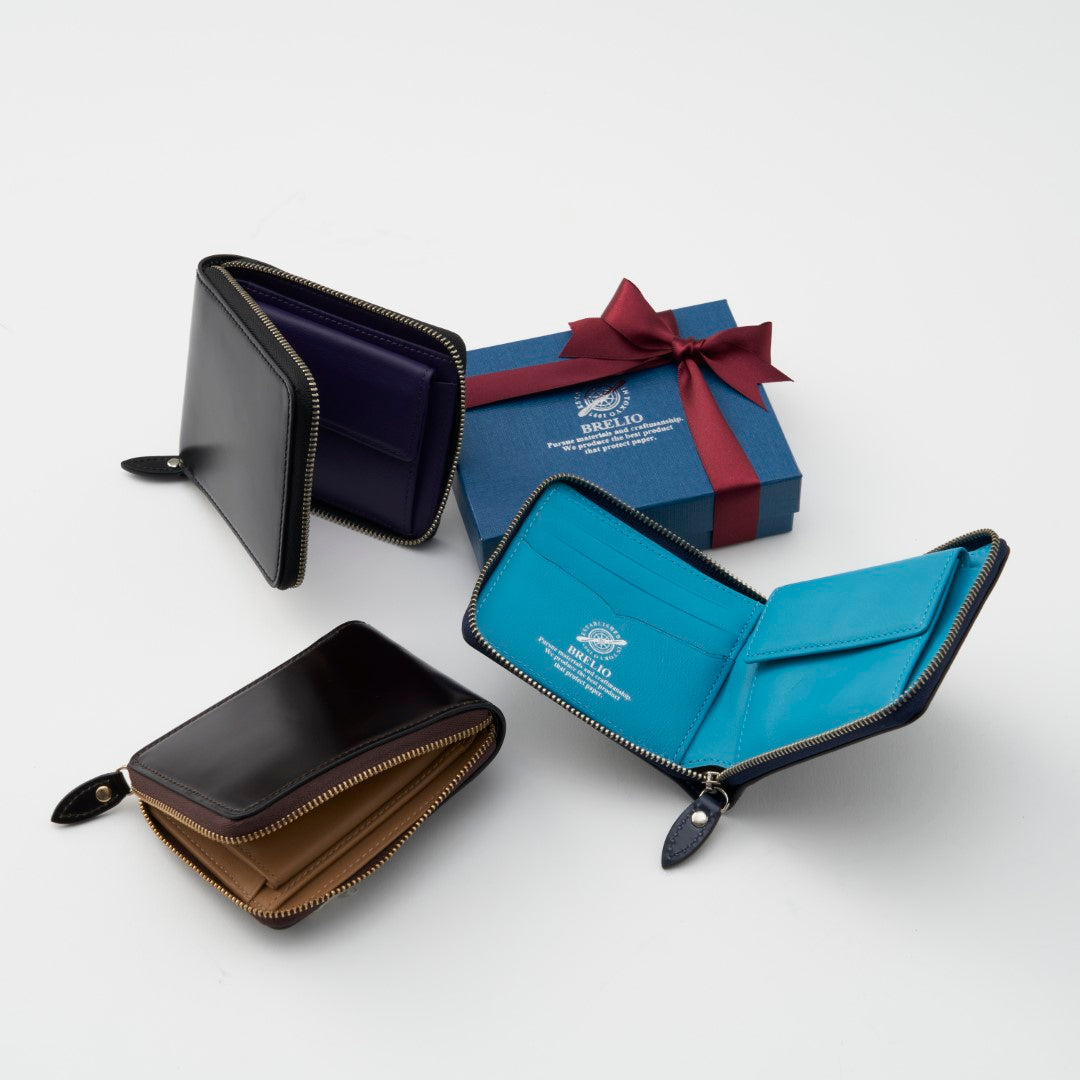 財布】ブレイリオアトランティックレーベル コードバン ラウンドジップ