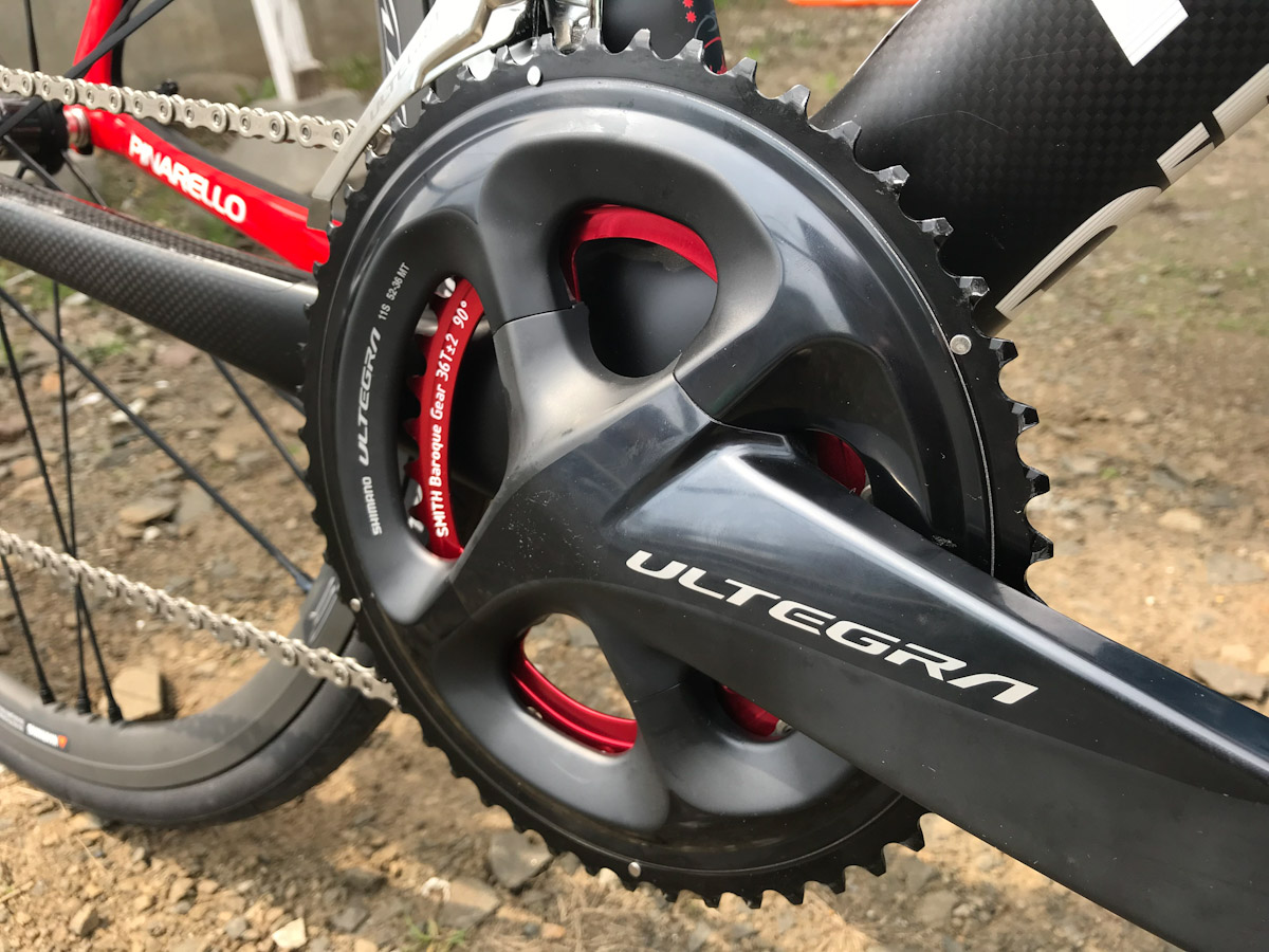 レビュー】赤いチェーンリング・バロックギア【クランク周りに彩りを