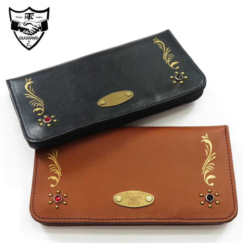 GLAD HAND × HTC スタッズ & ハンドペイント ロング ウォレット 財布