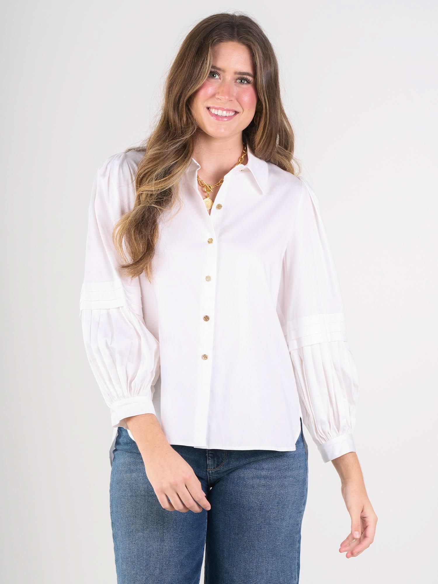 Oxford in White Cotton Poplin – Emily McCarthy