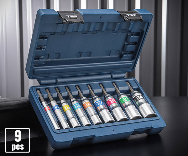 TOP 電動ドリル用 強軸ソケットセット 9本組 ETS-824S トップ工業 工具
