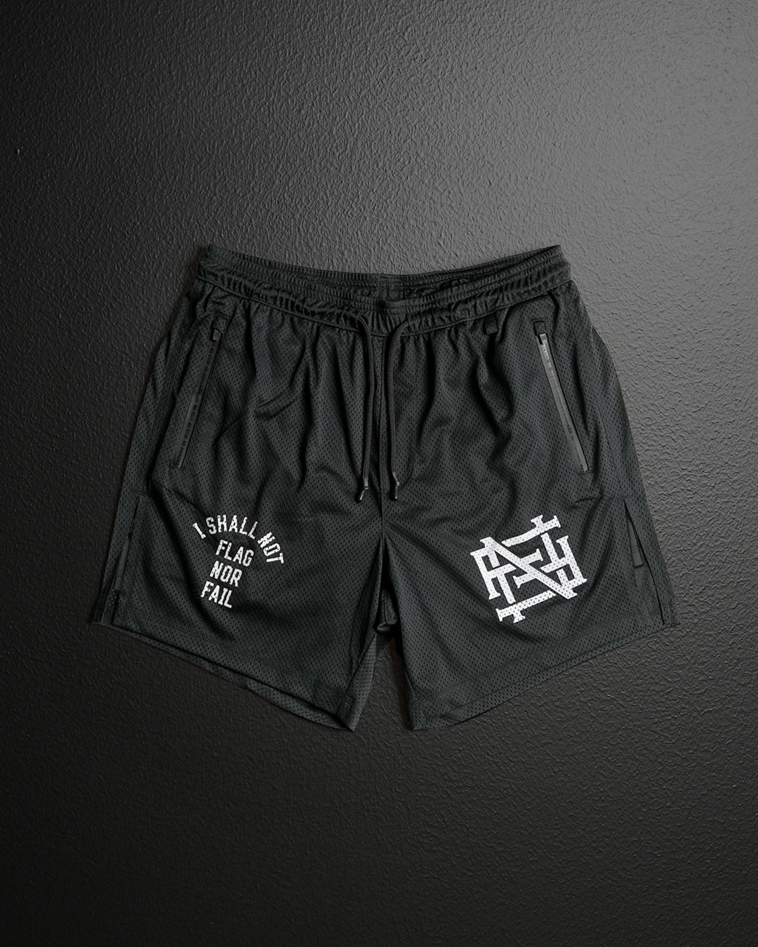MENS MOMENTUM MESH SHORTS - BLACK – FLAG NOR FAIL