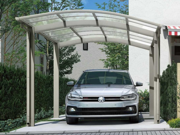 正規】YKKAPアリュース 4本柱1台用 カーポートを値引55%工事販売