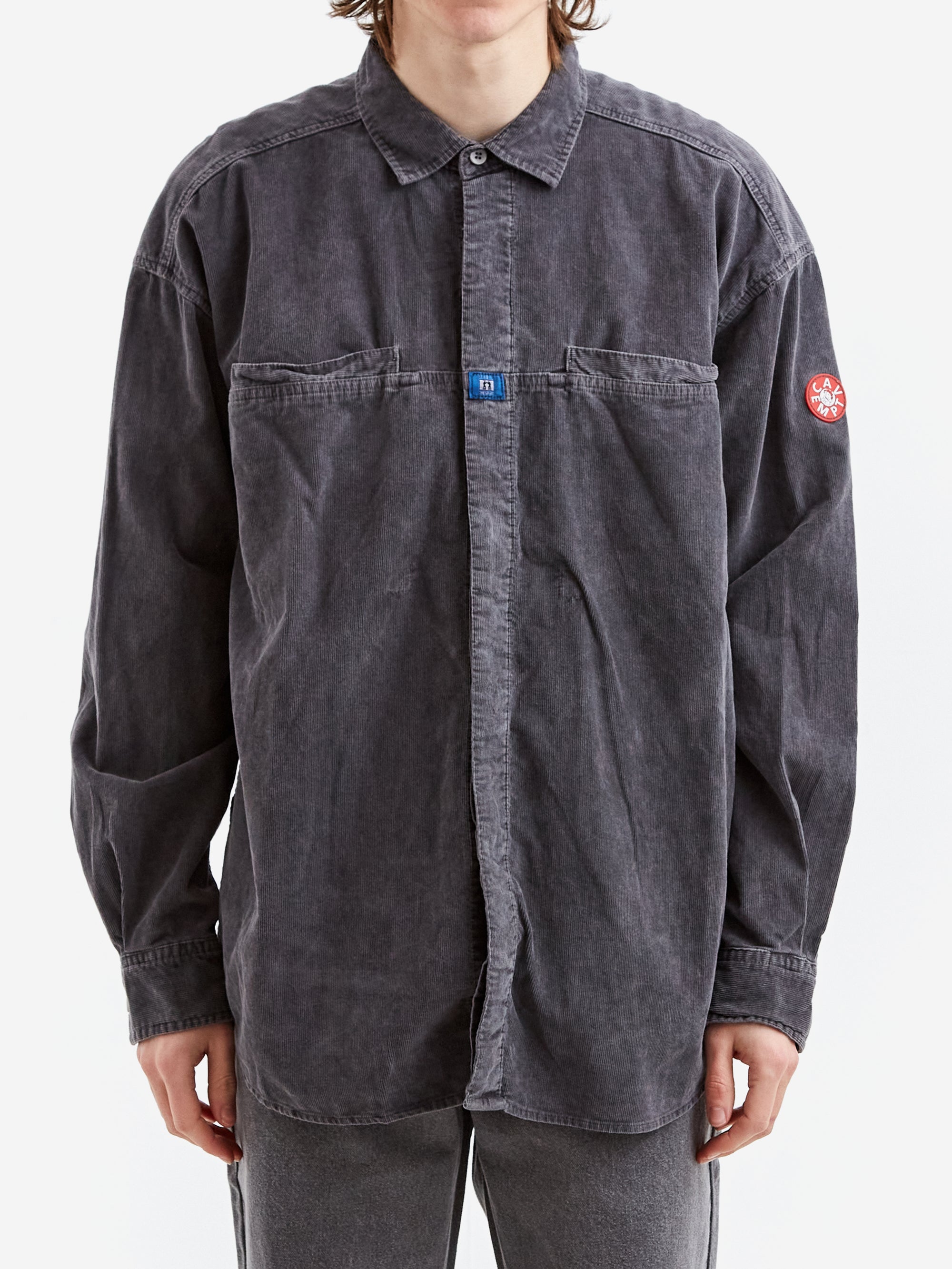 C.E Cav Empt Overdye Cord Design Big Shirt - Charcoal – Goodhood