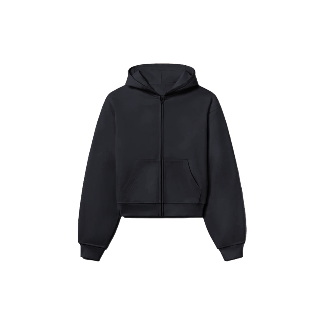 900 GSM 'Washed Black' Zip-Up Hoodie – Humane Blanks