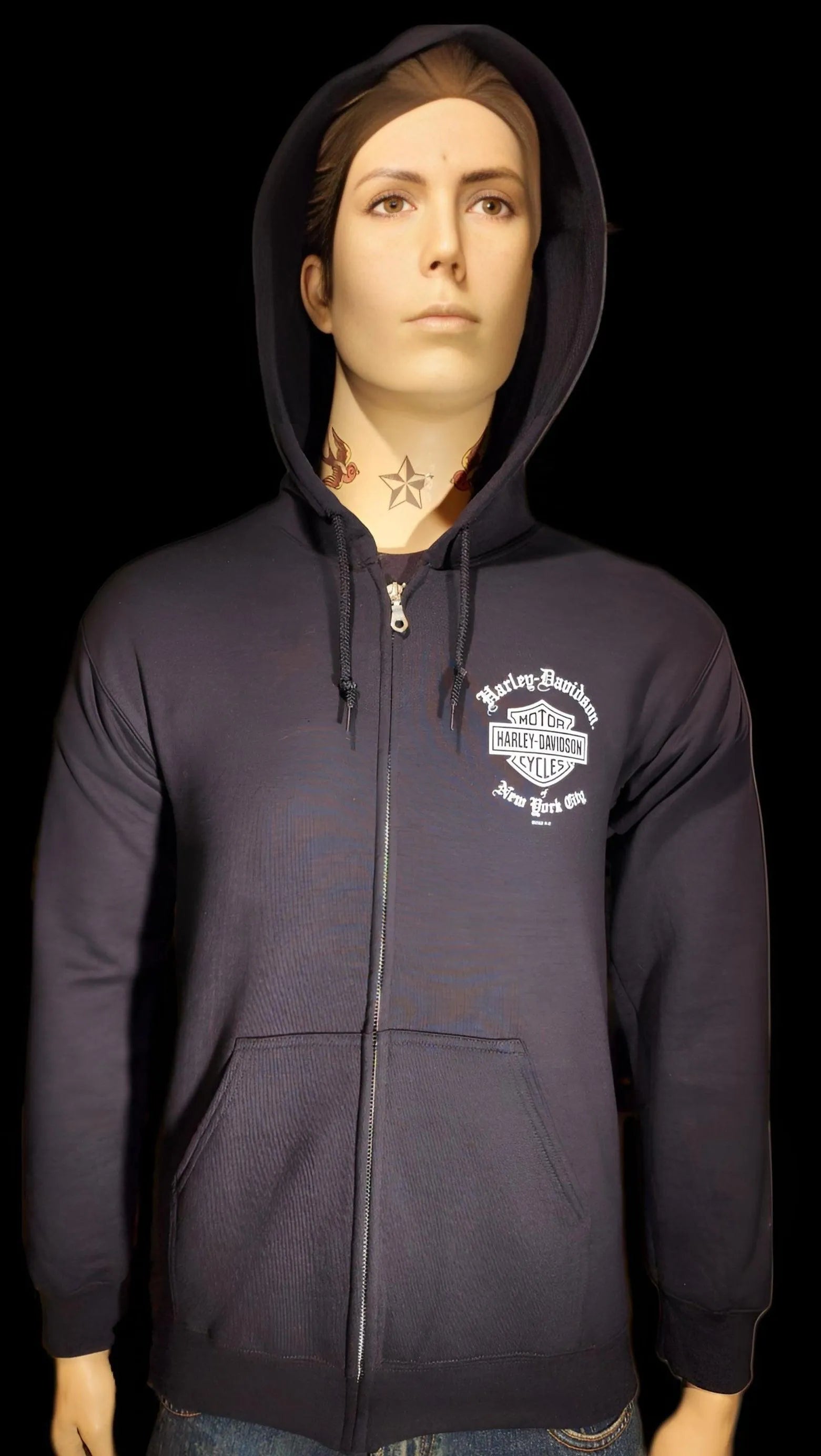 H-D Of NYC Dealer Men's Old English Zip-Up Hoodie