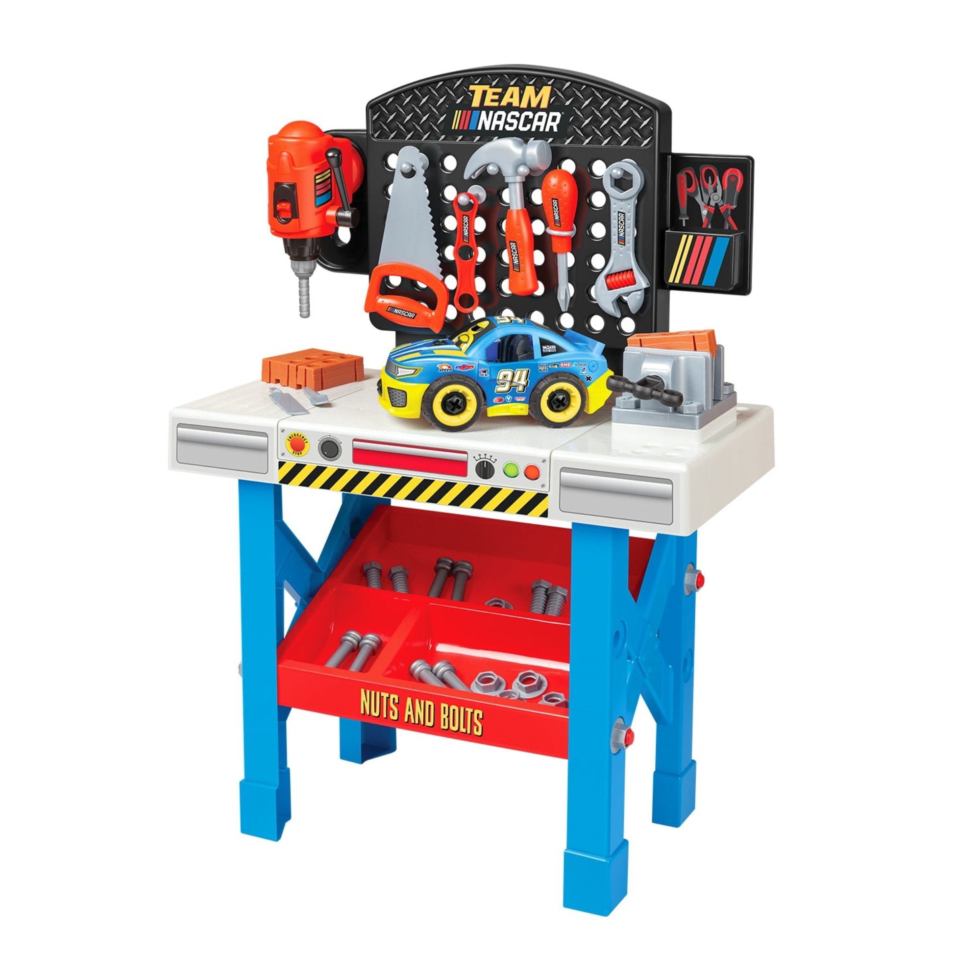 Team Nascar Pit Stop Playset with Take Apart Car (84 Pieces