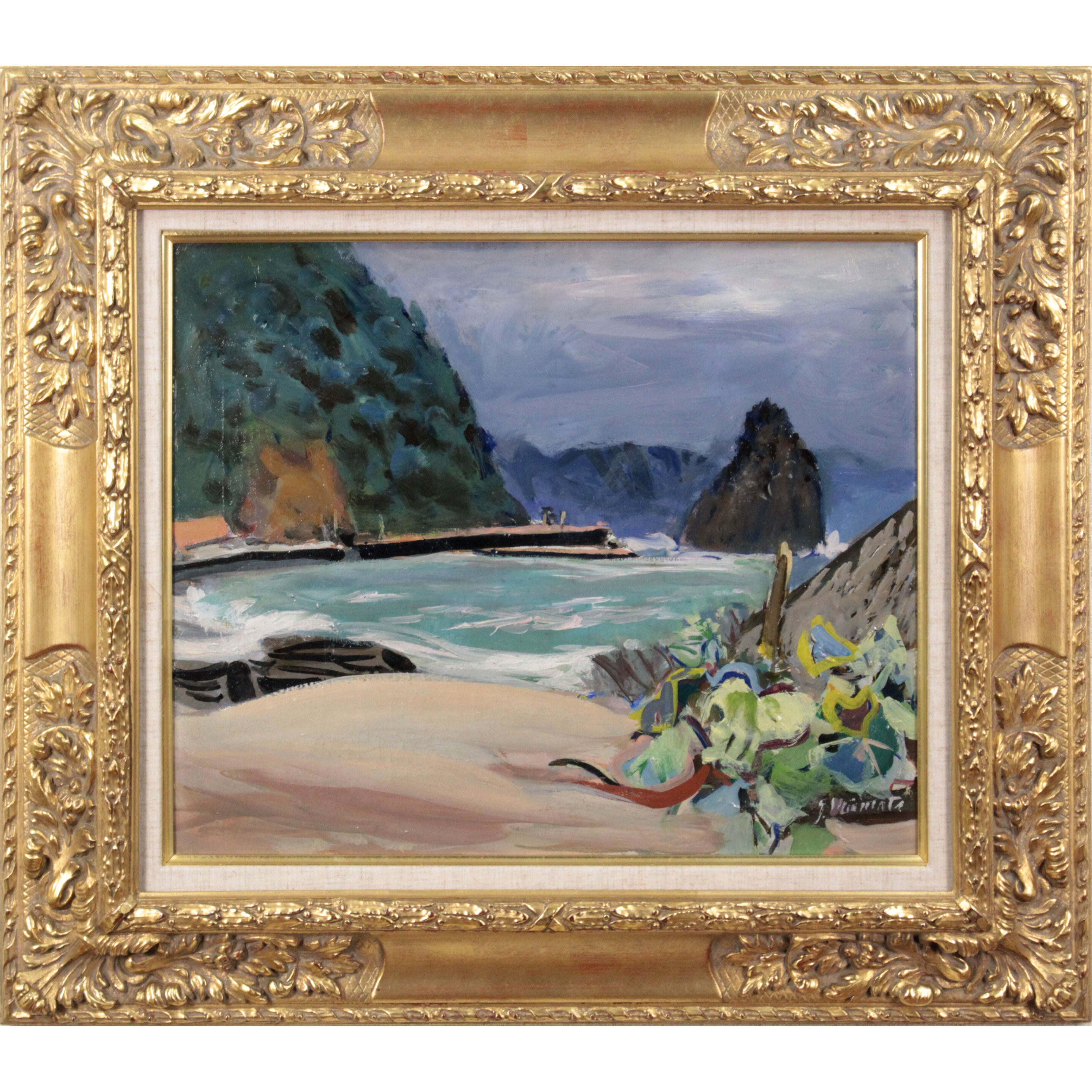 田辺三重松 『風景』 油彩画 - 北海道画廊