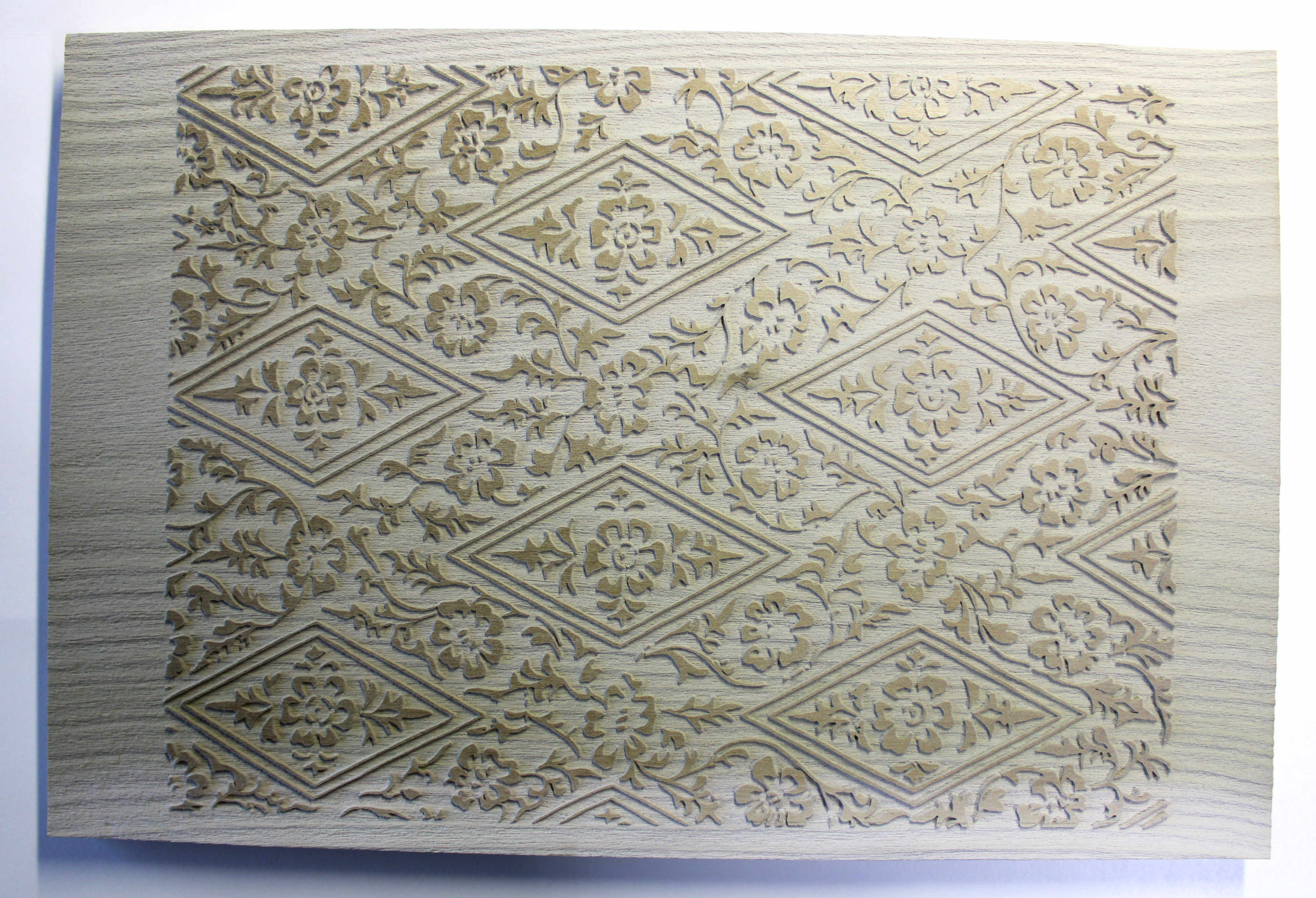 料紙制作用版木・平安朝「波」紋 精巧木版 料紙制作用版木・平安朝「波