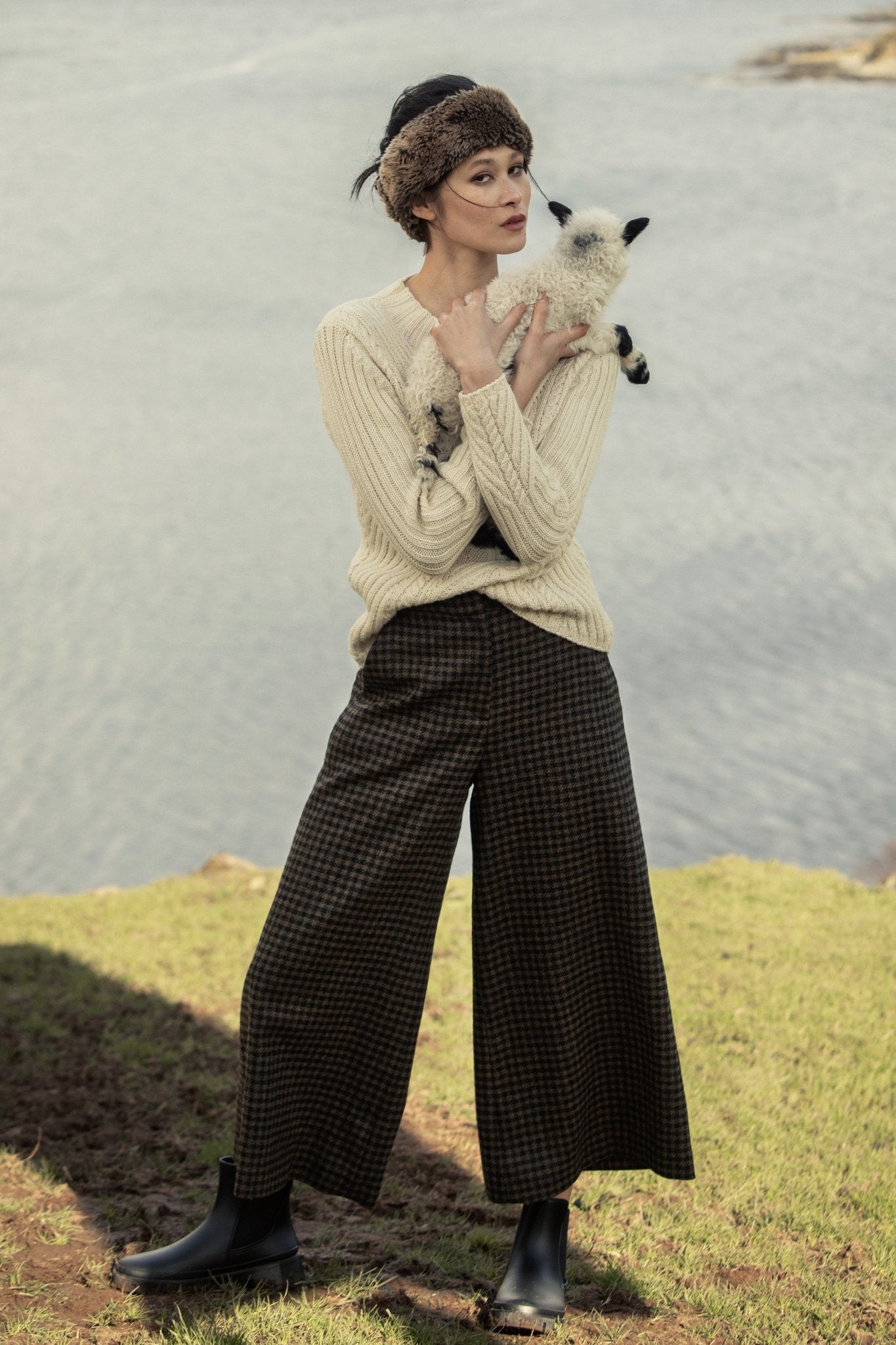 sheller シェリエ big check tweed culottes sheller big check tweed