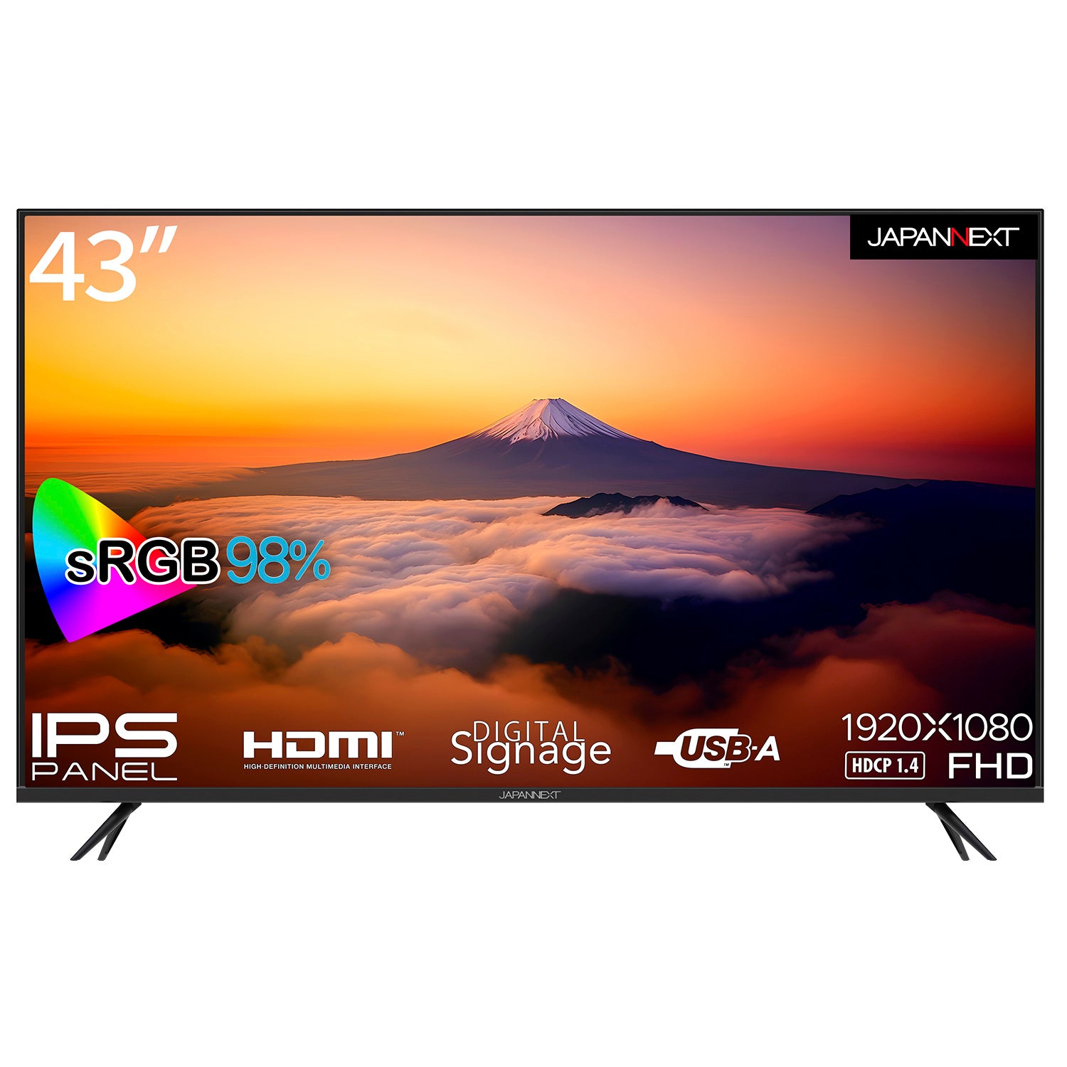 JAPANNEXT IPSパネル搭載43インチ大画面 フルHD(1920x1080) 液晶