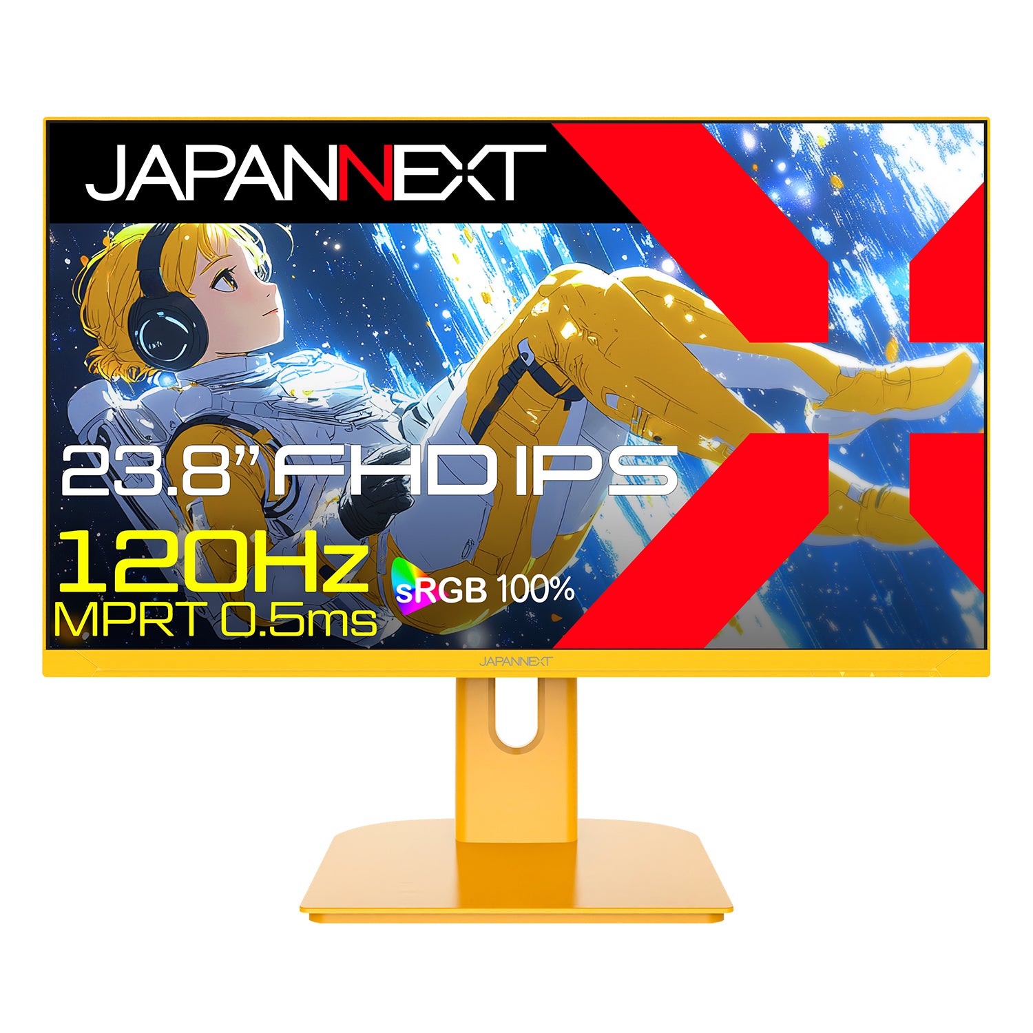 イエローモデル】JAPANNEXT 23.8インチ IPSパネル搭載 120Hz/0.5ms
