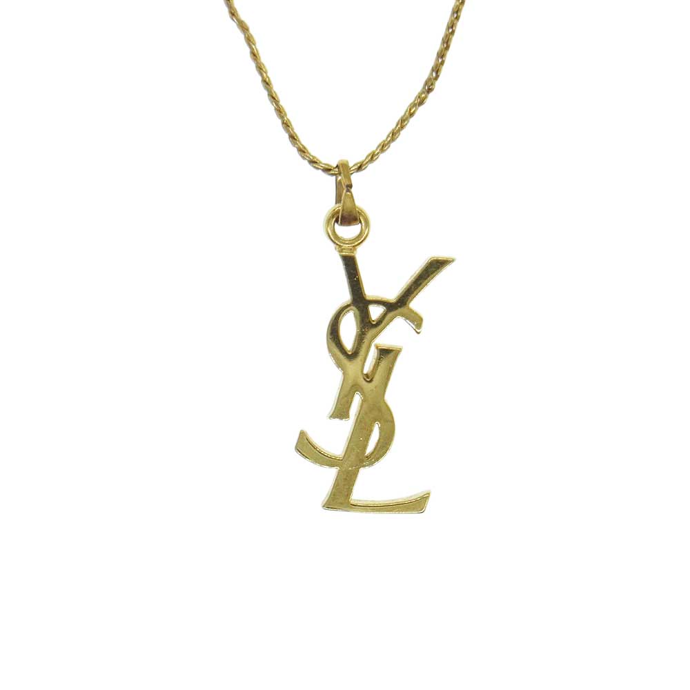 YVES SAINT LAURENT イヴサンローラン ヴィンテージ YSL ロゴ ゴールド