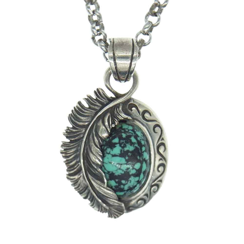 SAAD サード ターコイズ フェザー ペンダントトップ シルバー 天然石