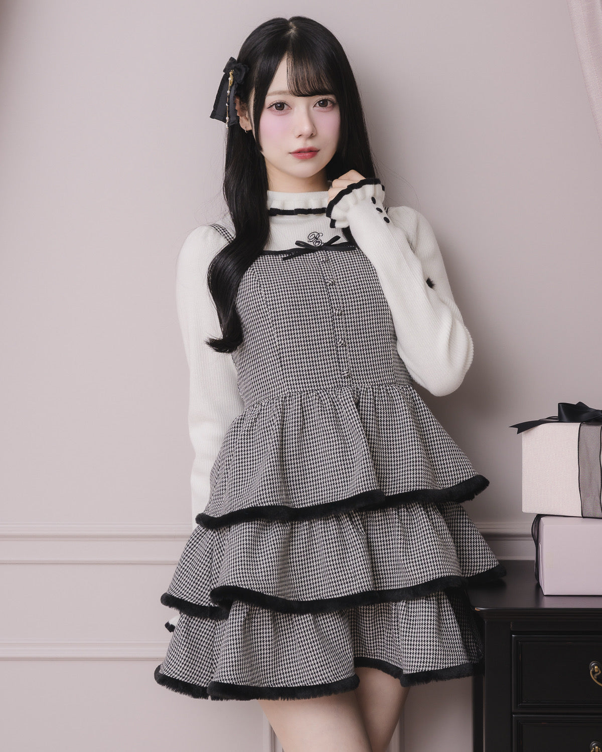 プチタートルフリルリブニットトップス – pium