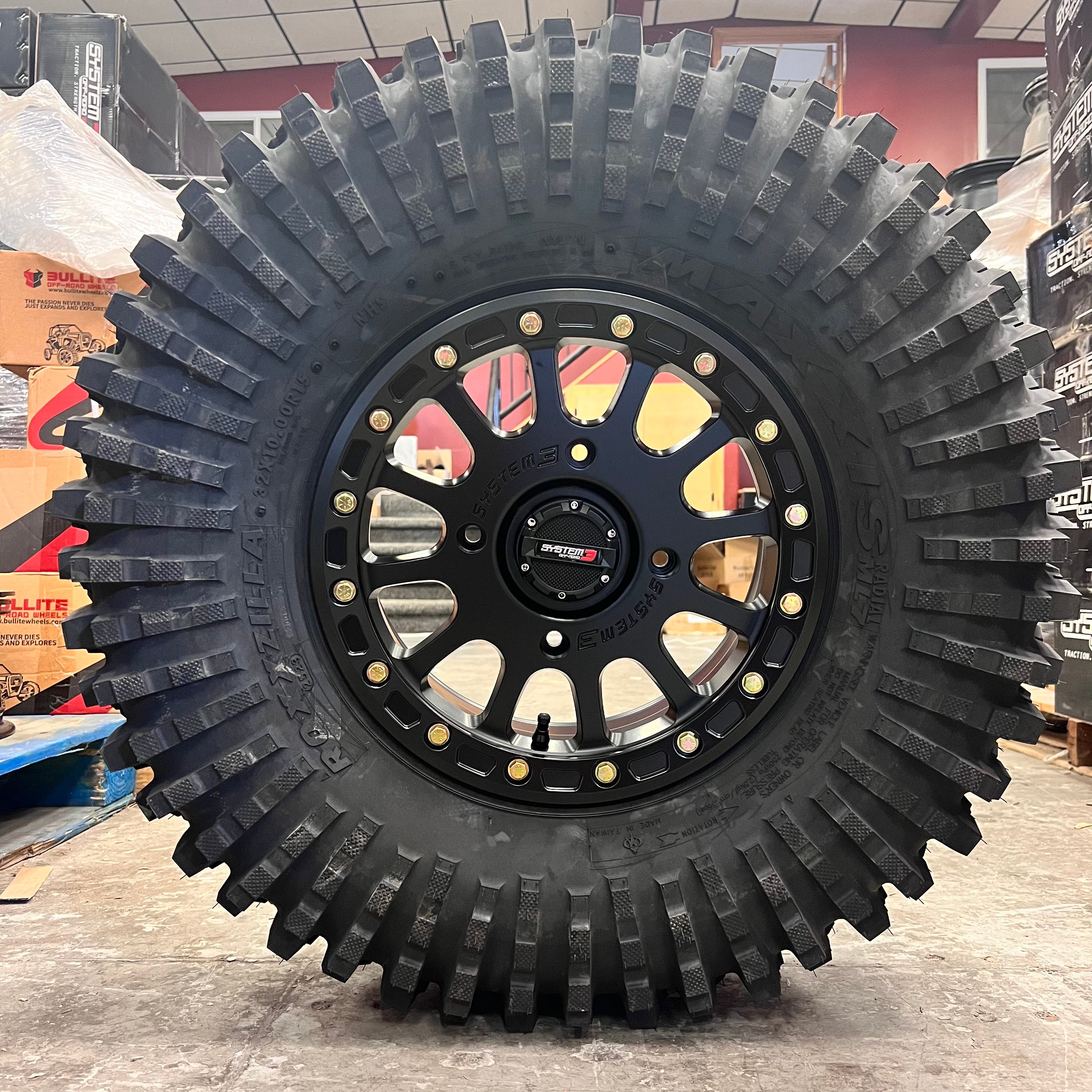 System 3 SB5 Beadlock Wheels on Maxxis Roxxzilla Tires – UTV Wheel