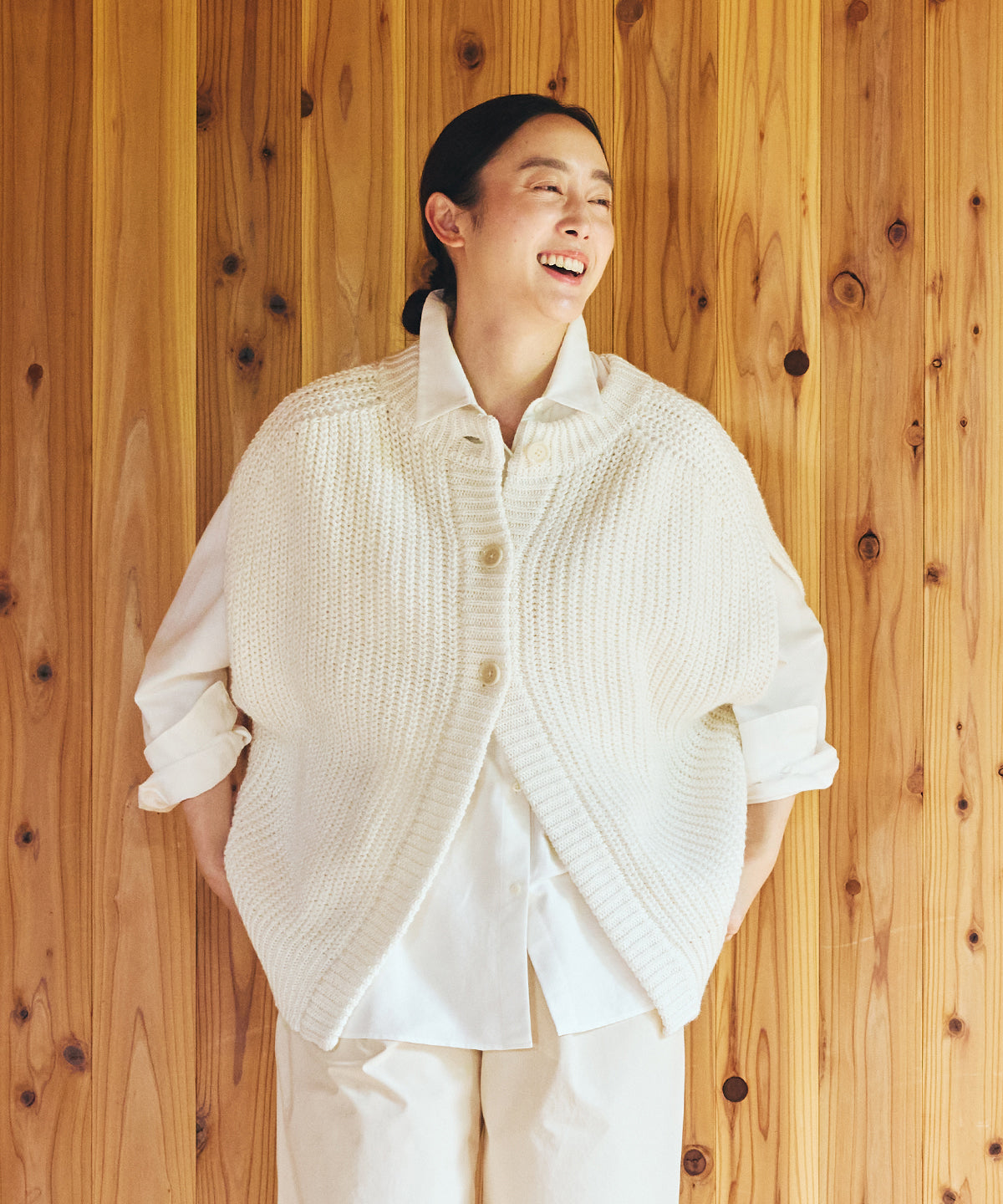 2way片畦ニットベスト / オーガニックコットン – PRISTINE