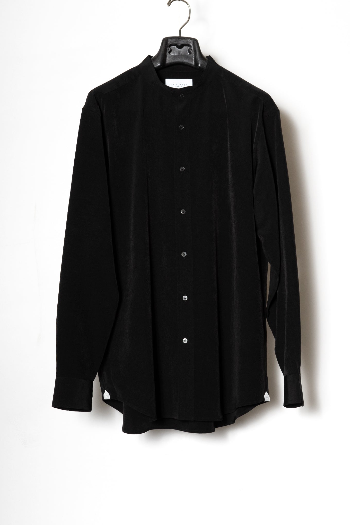BAND COLLAR SHIRT / BLACK – RAINMAKER KYOTO