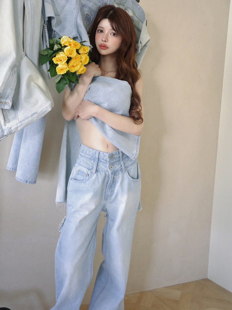 ビジューバックカットワイドデニム – Randy