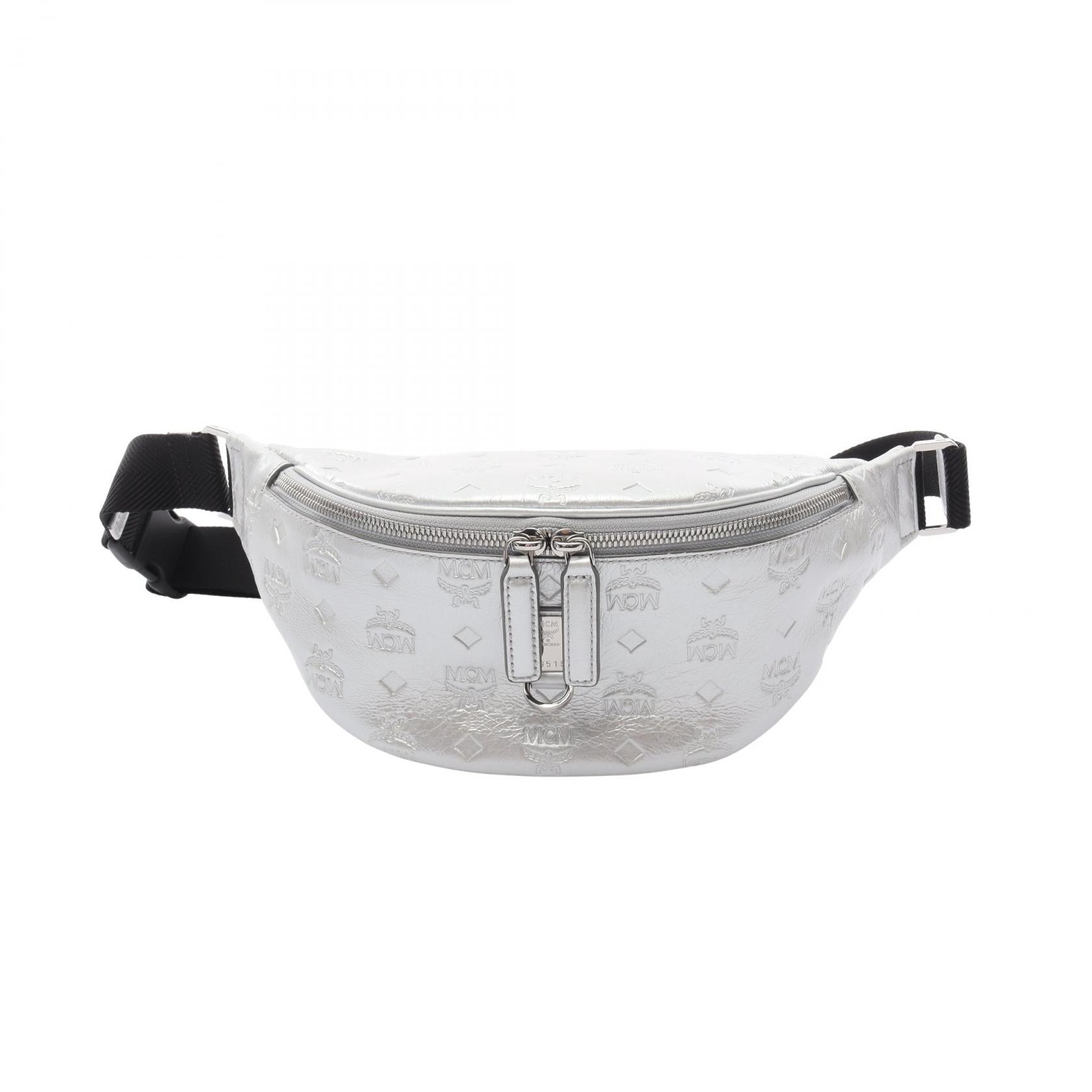 ベルトバッグ ボディバッグ ウエストバッグ 型押しロゴ レザー