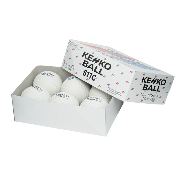 2026新規格】ナガセケンコー ゴムソフトボール 検定球 11インチ 6球