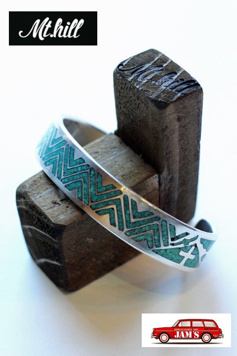 Mt.hill」 サンダーボルトバングル キャリコレイクターコイズチップ