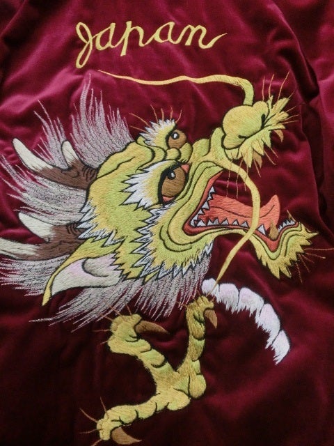 テーラー東洋 別珍スカジャン 「DRAGON×JAPAN MAP」 TT13609-170