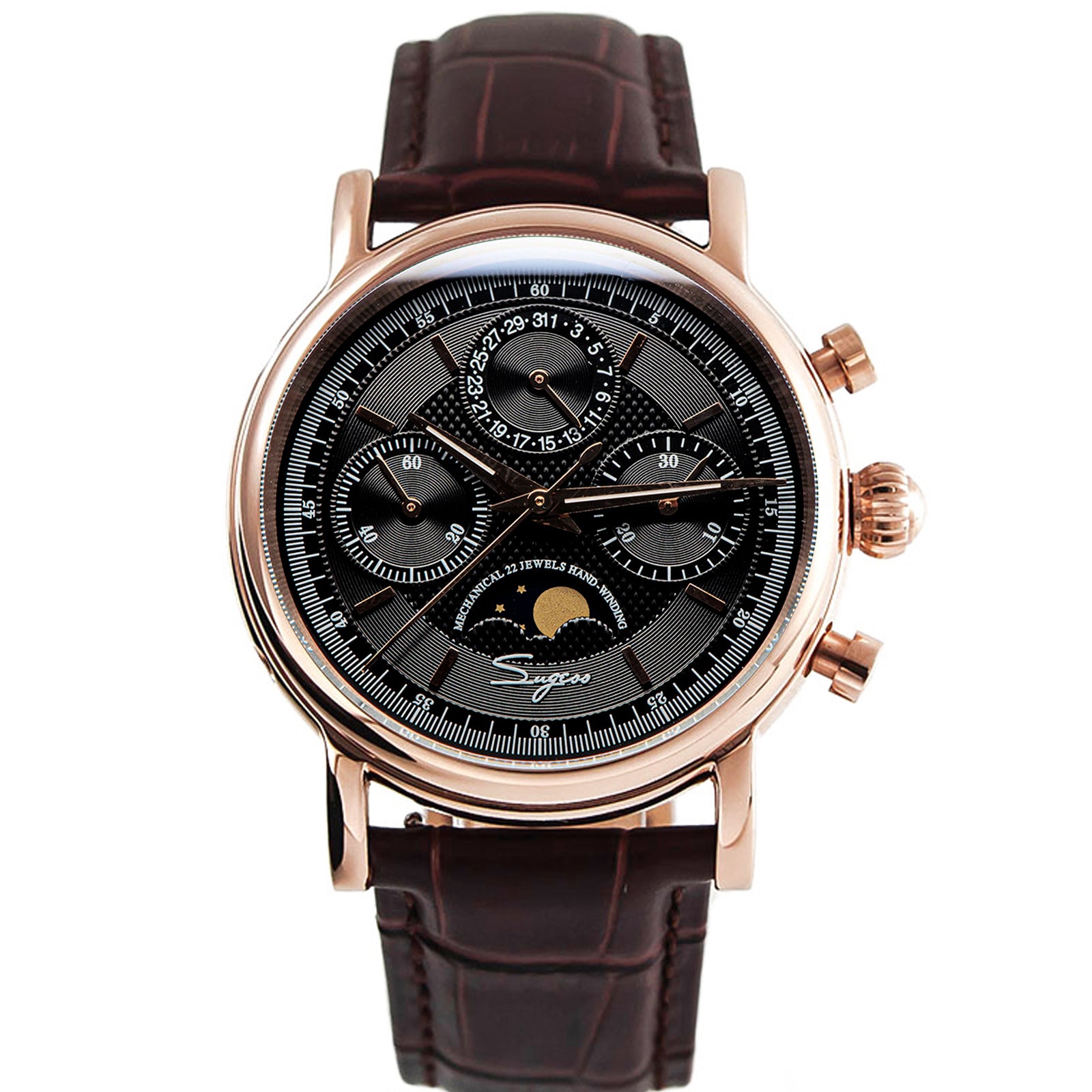 Sugess Moonphase Seagull ST1908 Movement Watch SU1908GZ