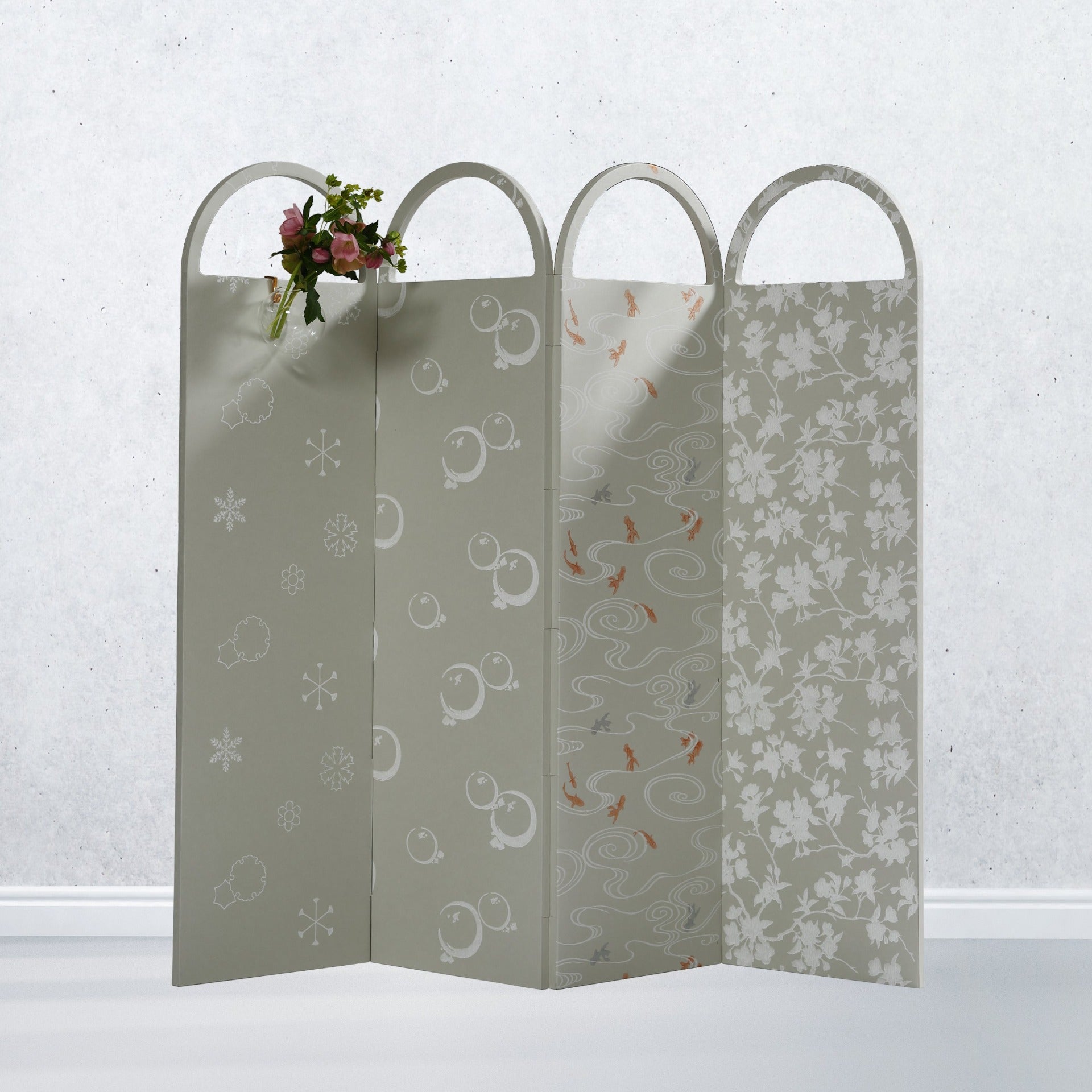 屏風 四季の月 – SENSE of 京表具